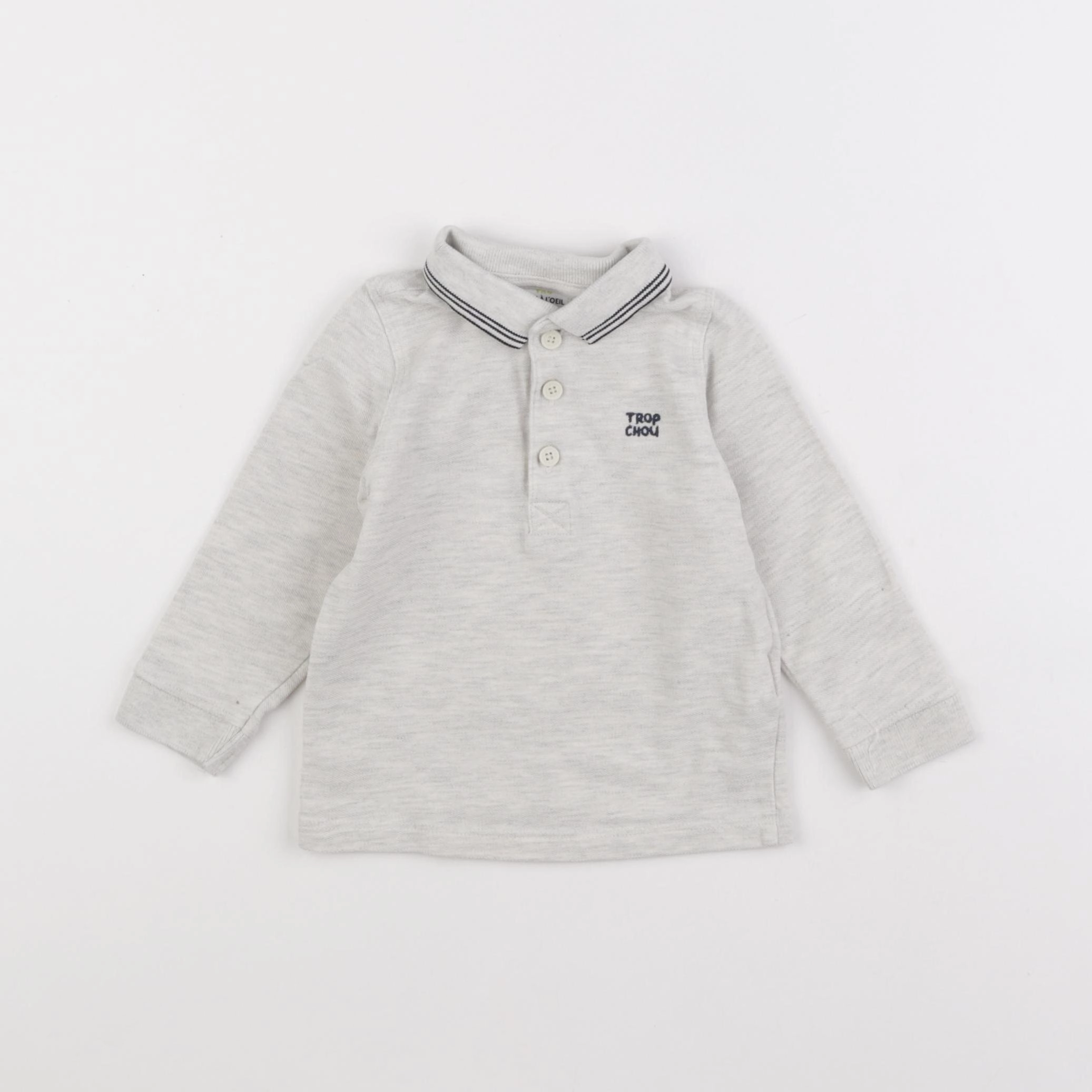 Tape à l'oeil - polo gris - 18 mois