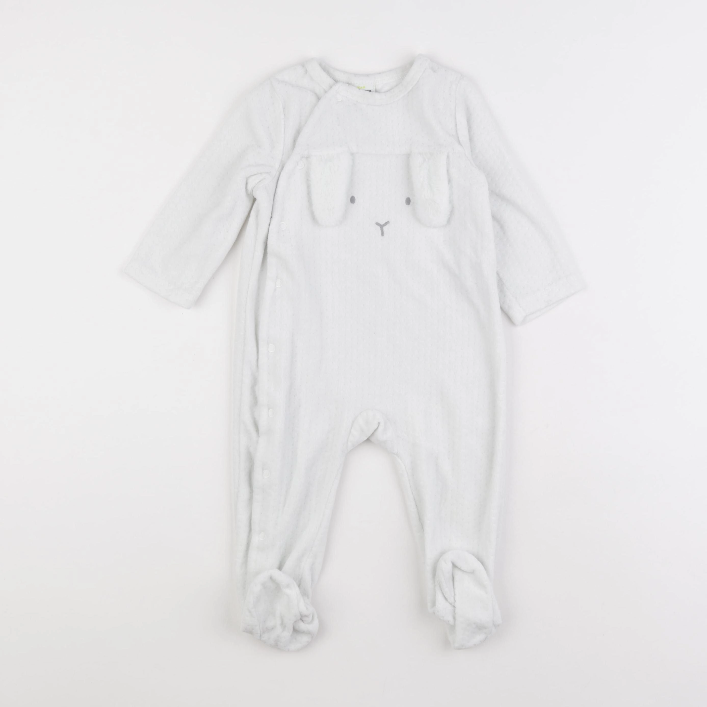 Tape à l'oeil - pyjama velours blanc - 18 mois