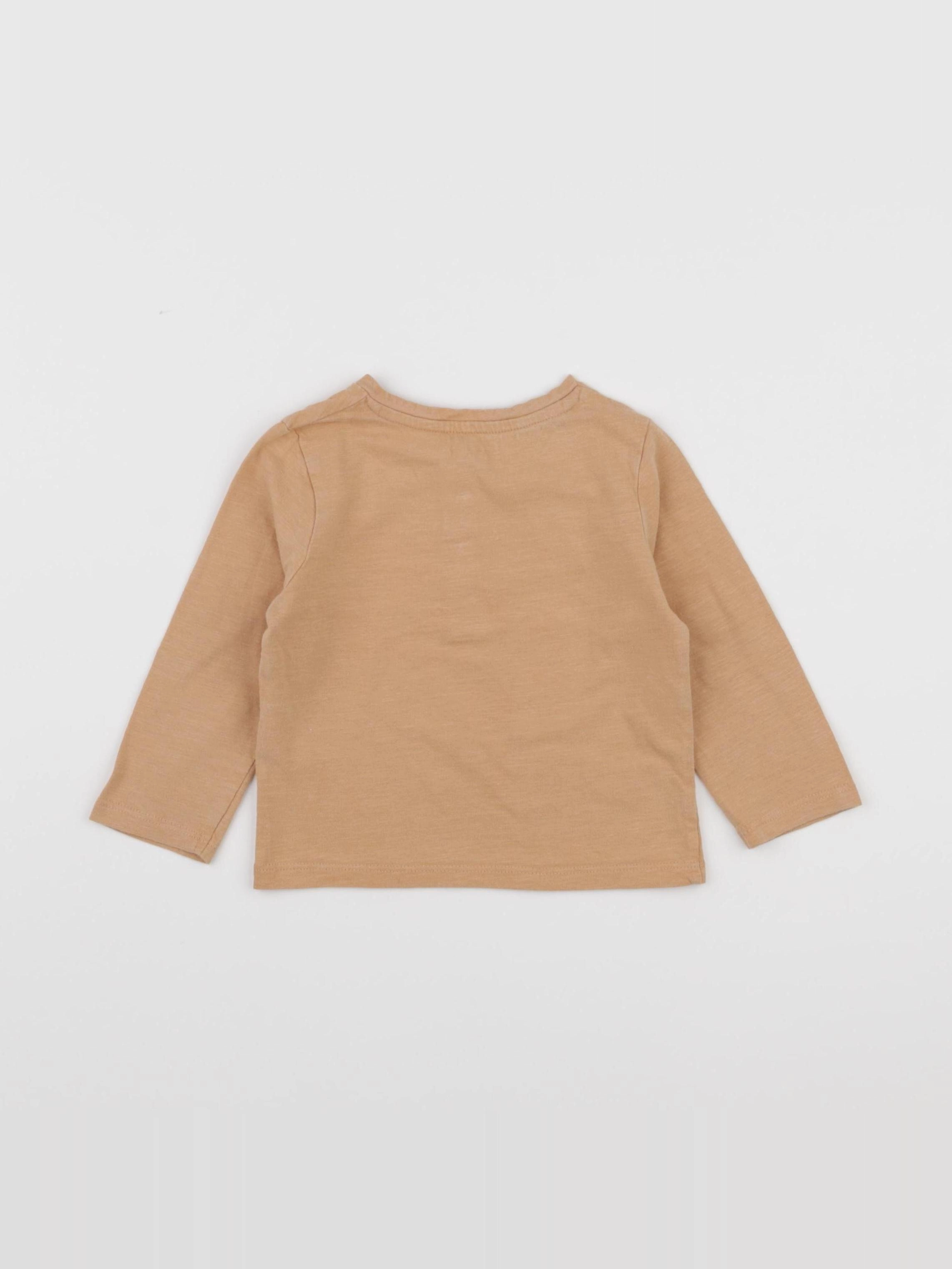 Vertbaudet - tee-shirt marron - 12 mois