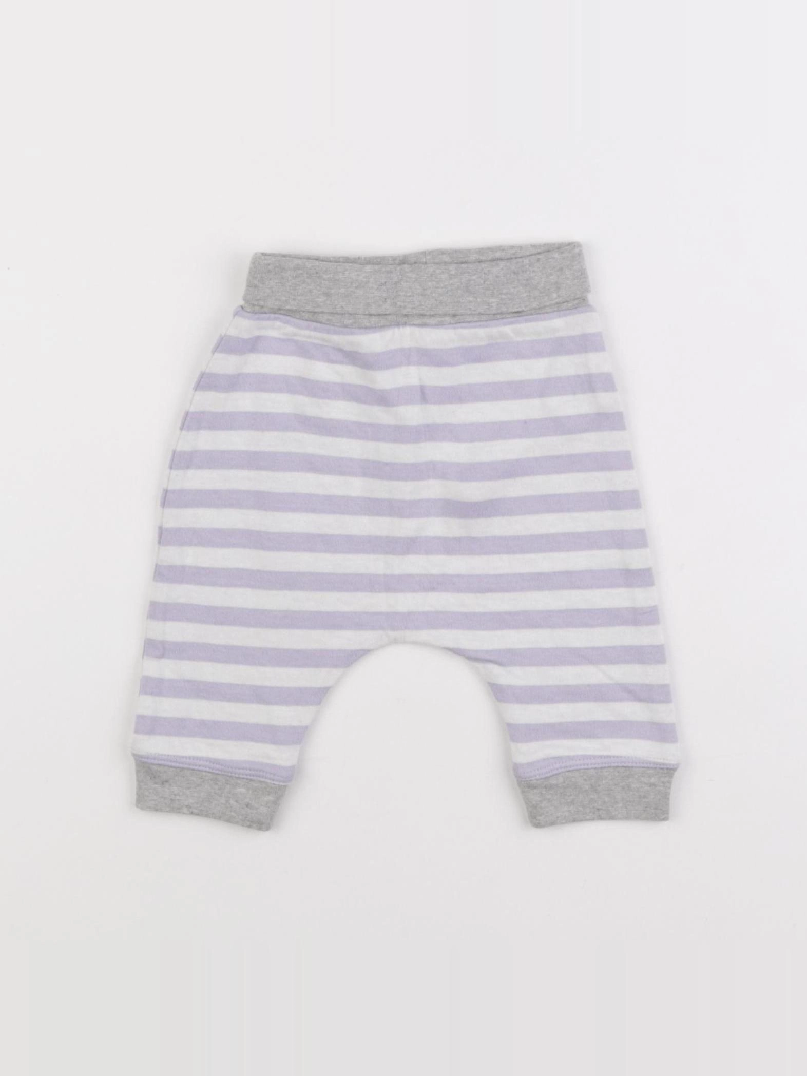 Boutchou - sarouel violet, blanc - 1 mois
