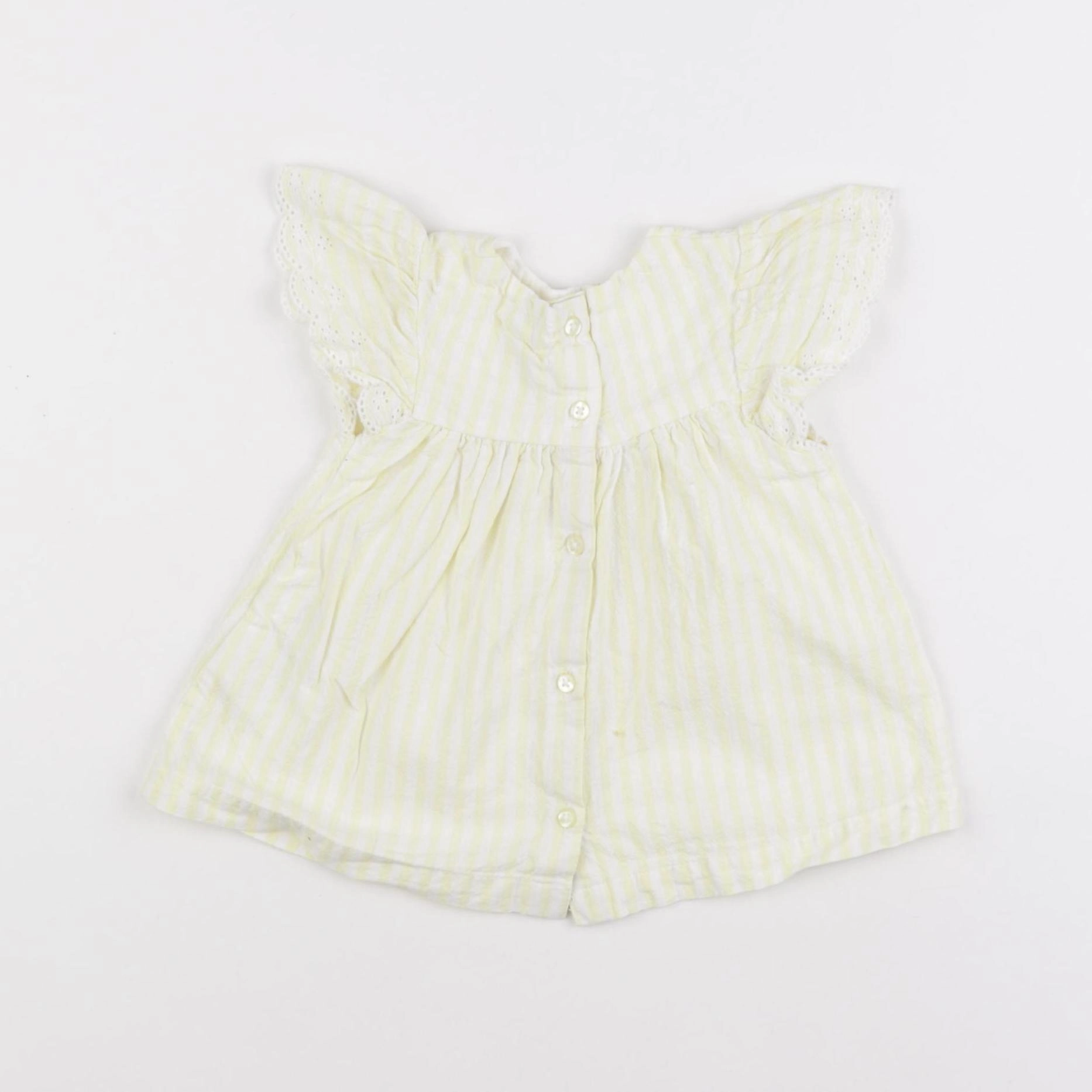 Vertbaudet - robe blanc, jaune - 3 mois