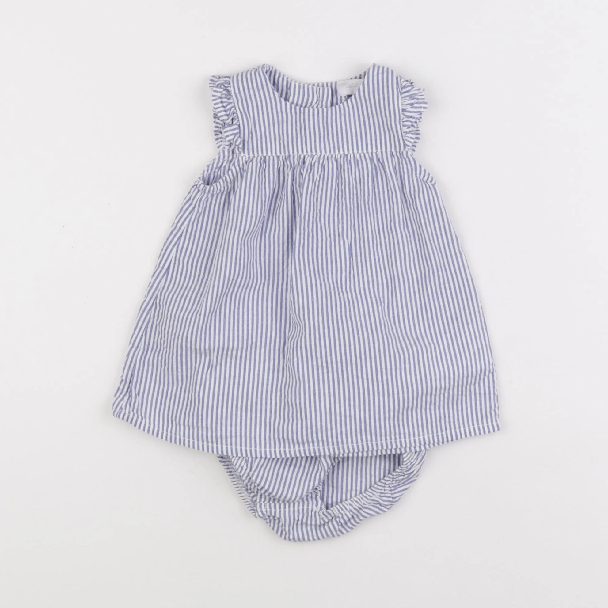 Cadet Rousselle - robe blanc, bleu - 3 mois