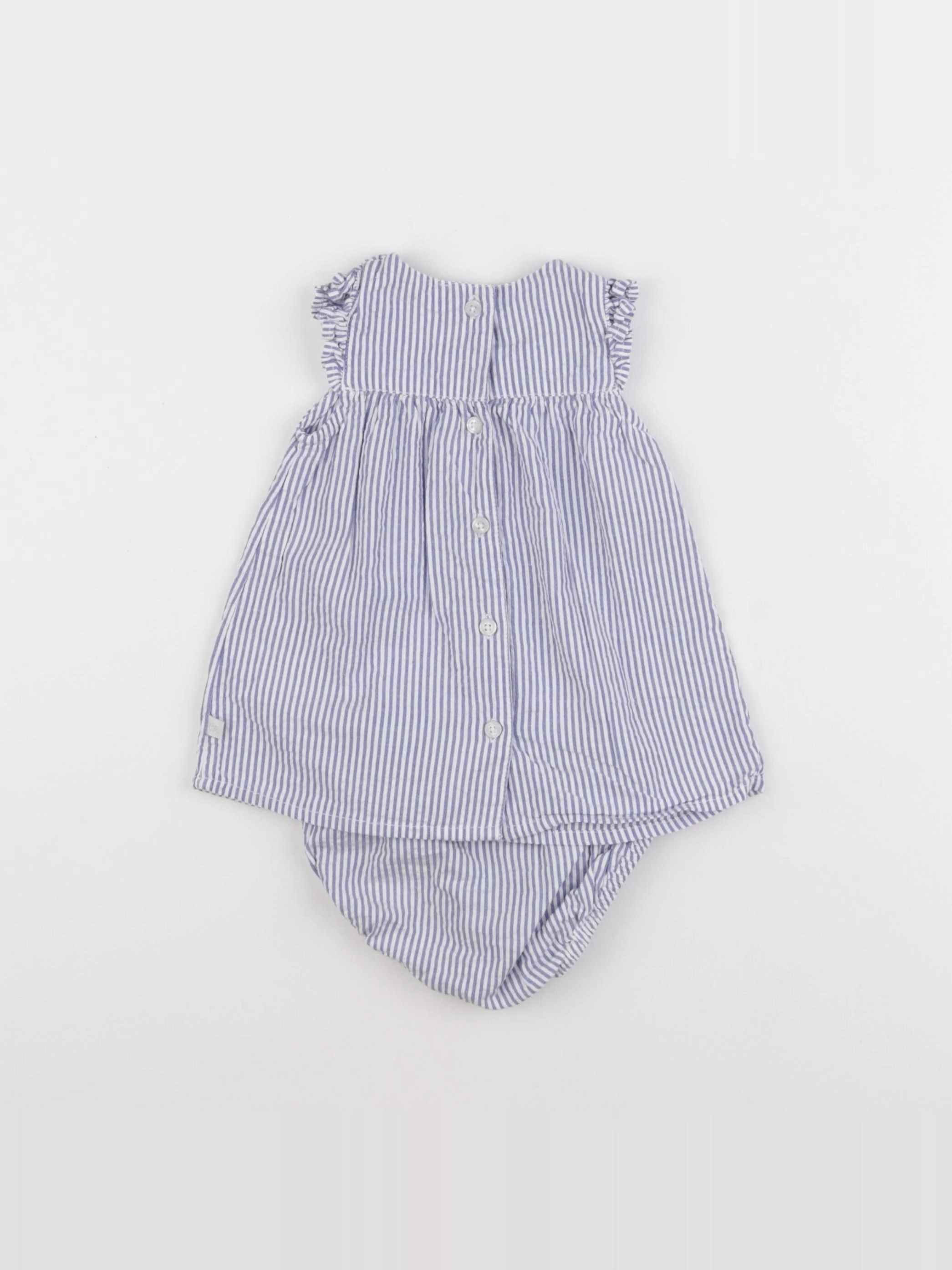 Cadet Rousselle - robe blanc, bleu - 3 mois