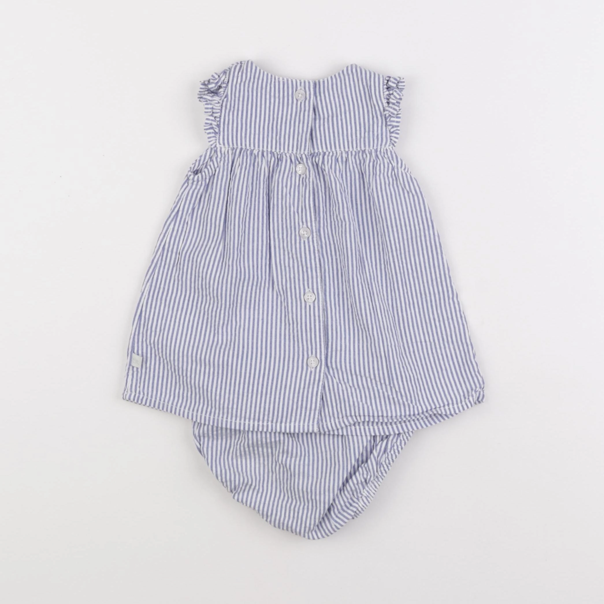 Cadet Rousselle - robe blanc, bleu - 3 mois