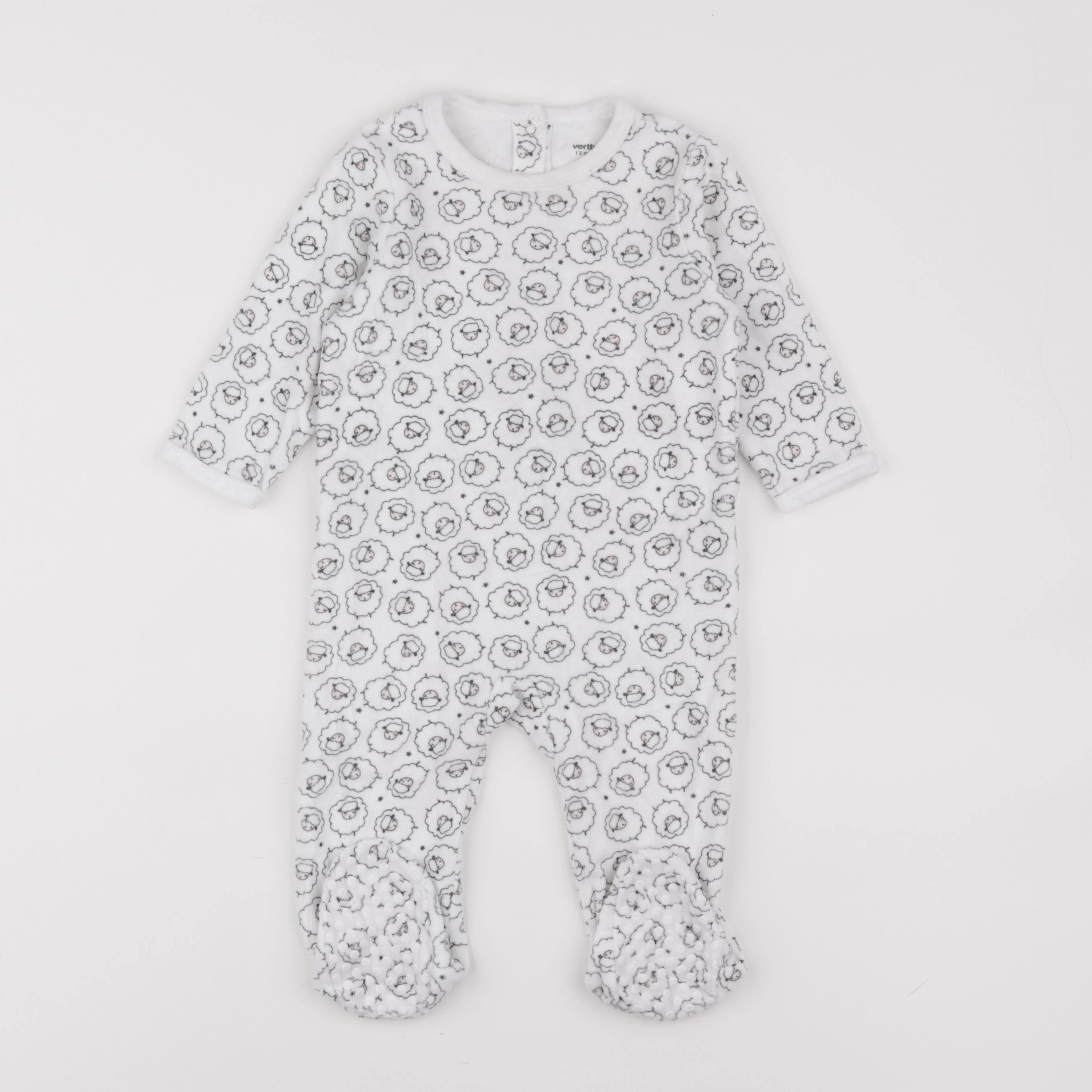 Vertbaudet - pyjama velours blanc - 12 mois