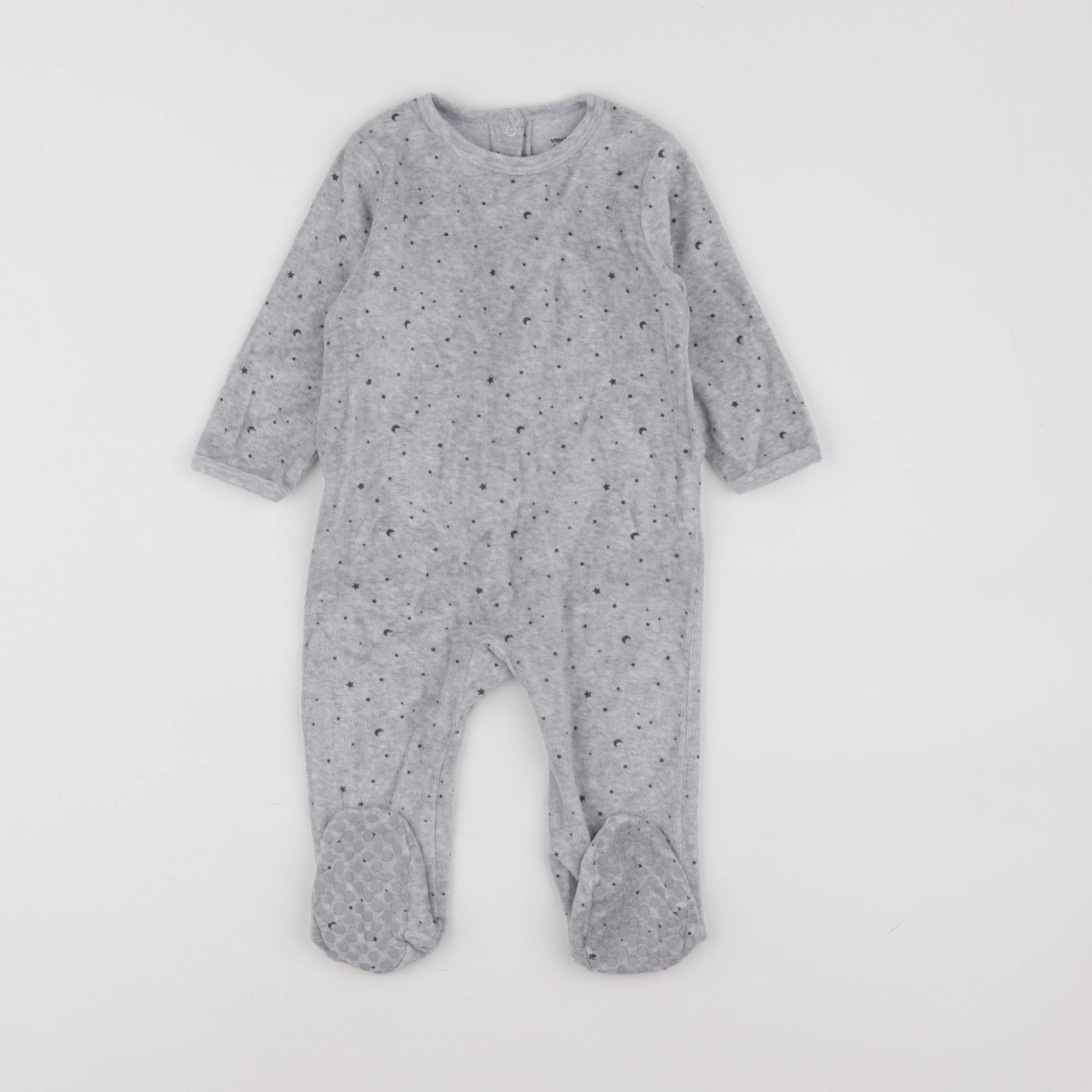Vertbaudet - pyjama velours gris - 12 mois