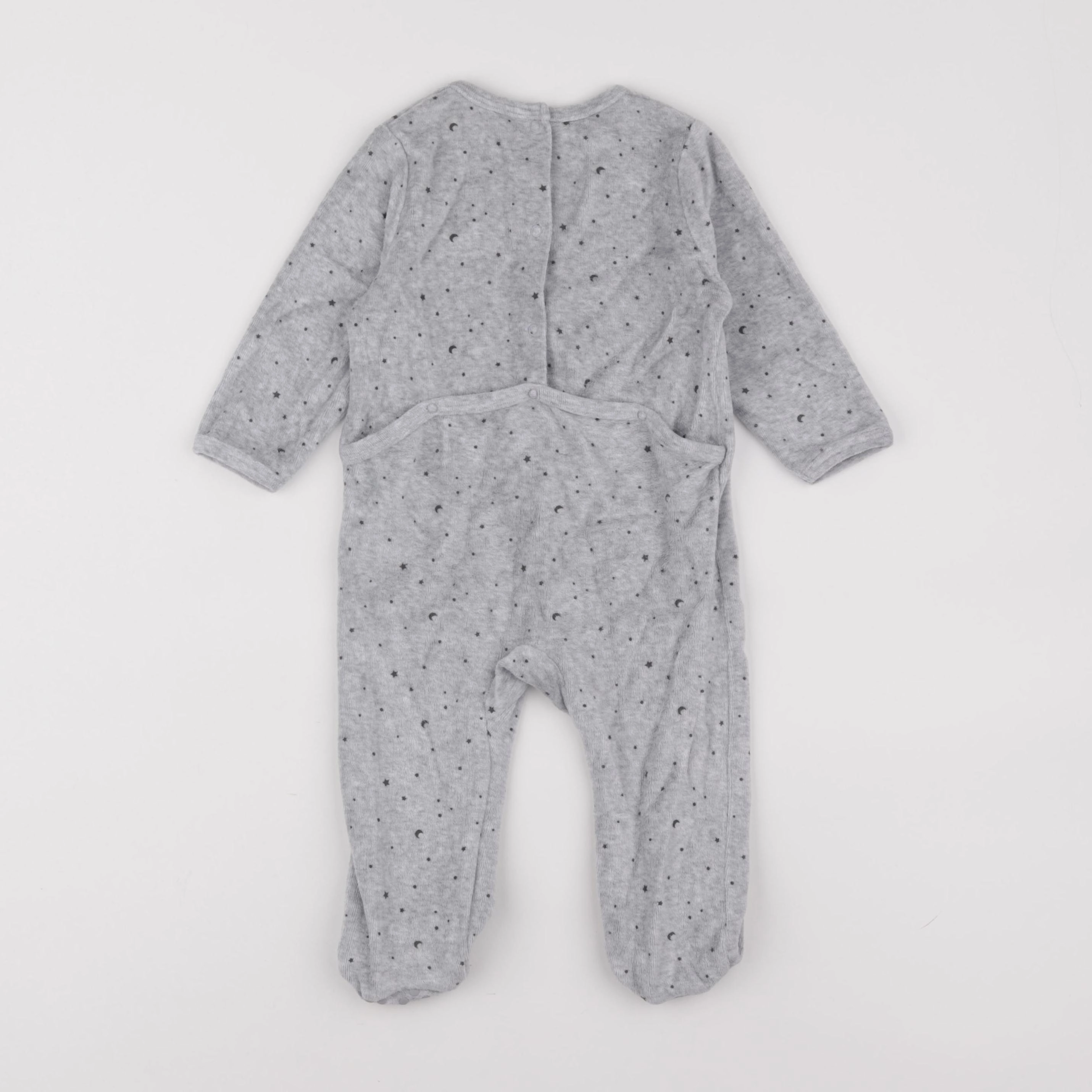 Vertbaudet - pyjama velours gris - 12 mois