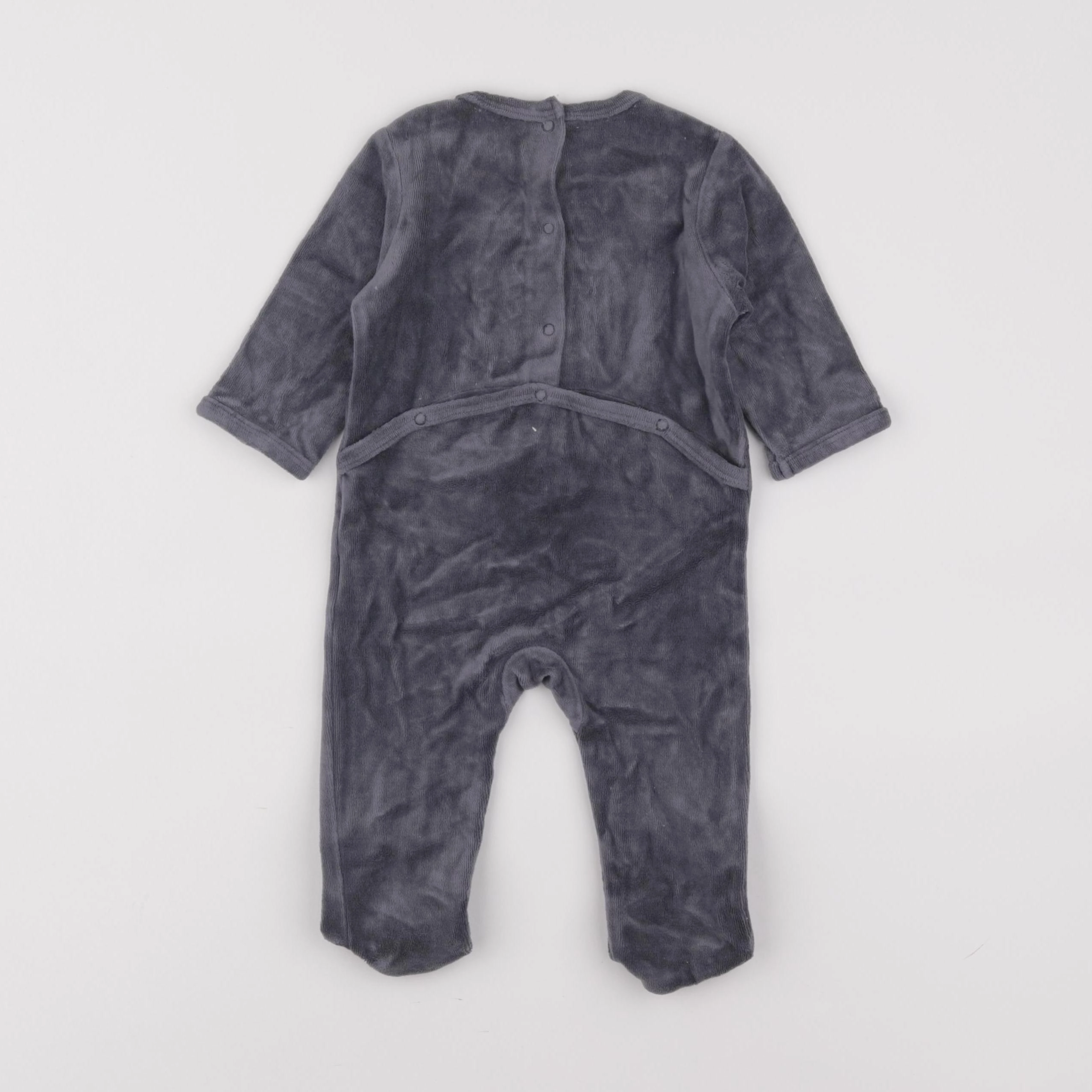Vertbaudet - pyjama velours gris - 6 mois