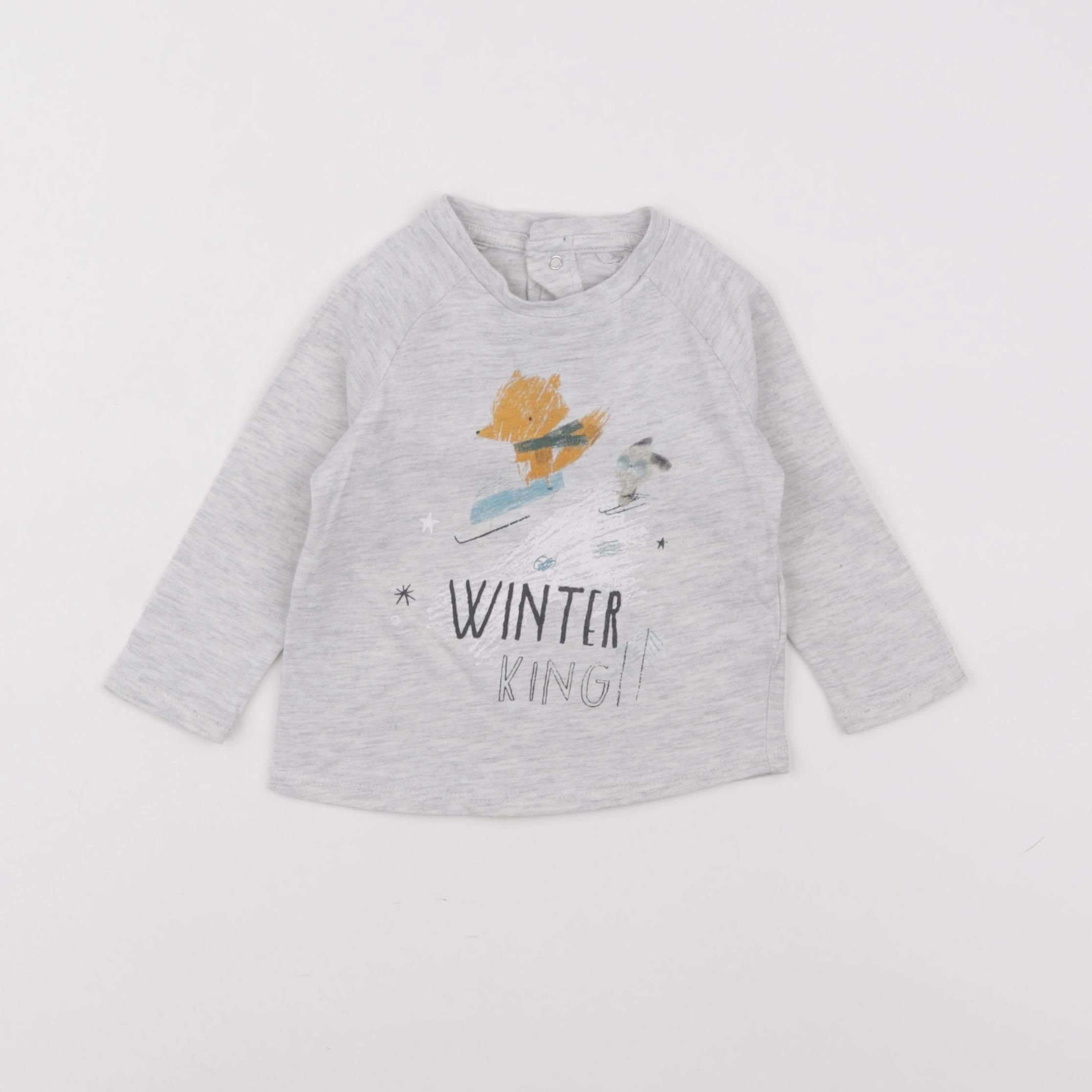 Vertbaudet - tee-shirt gris - 12 mois