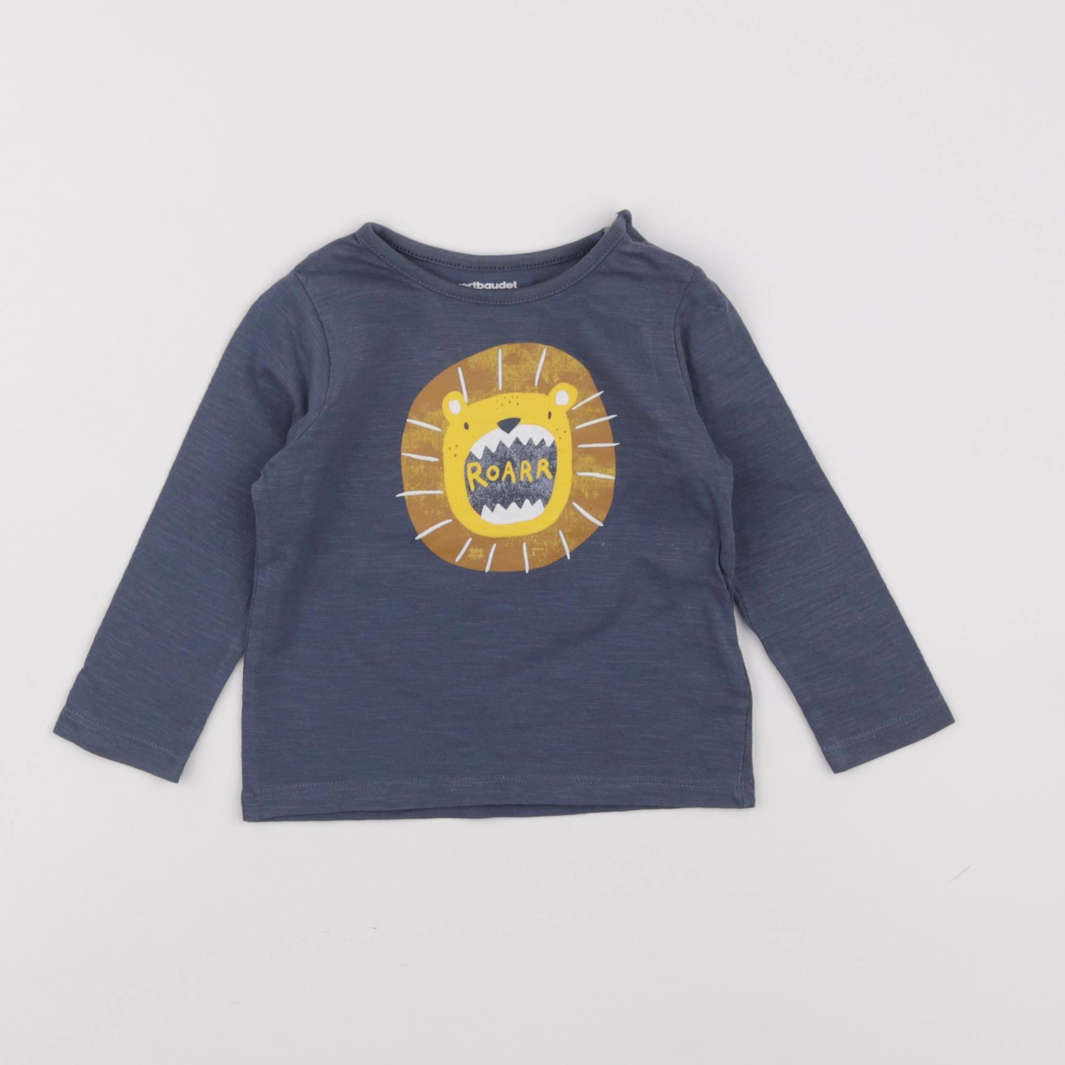 Vertbaudet - tee-shirt bleu - 12 mois