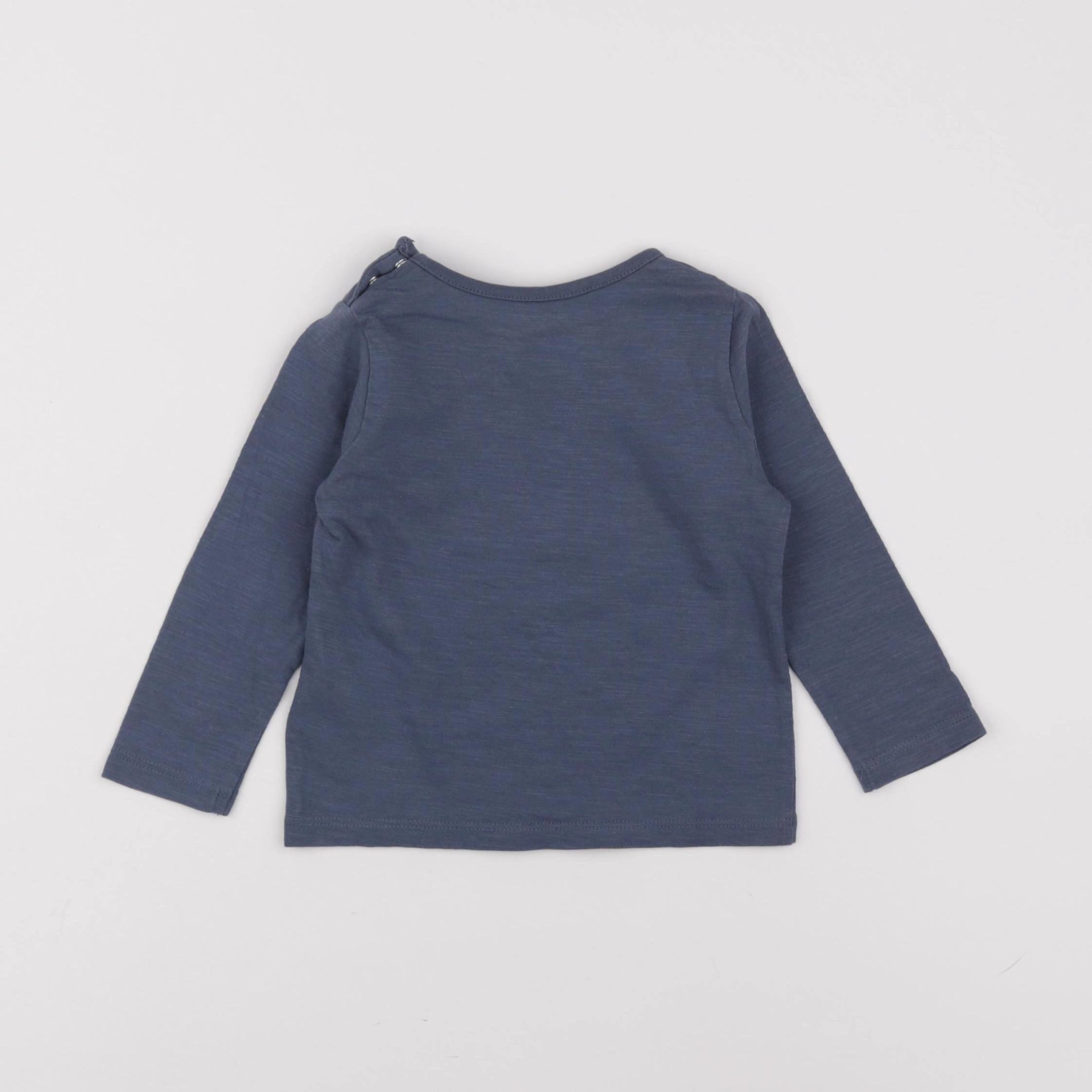 Vertbaudet - tee-shirt bleu - 12 mois