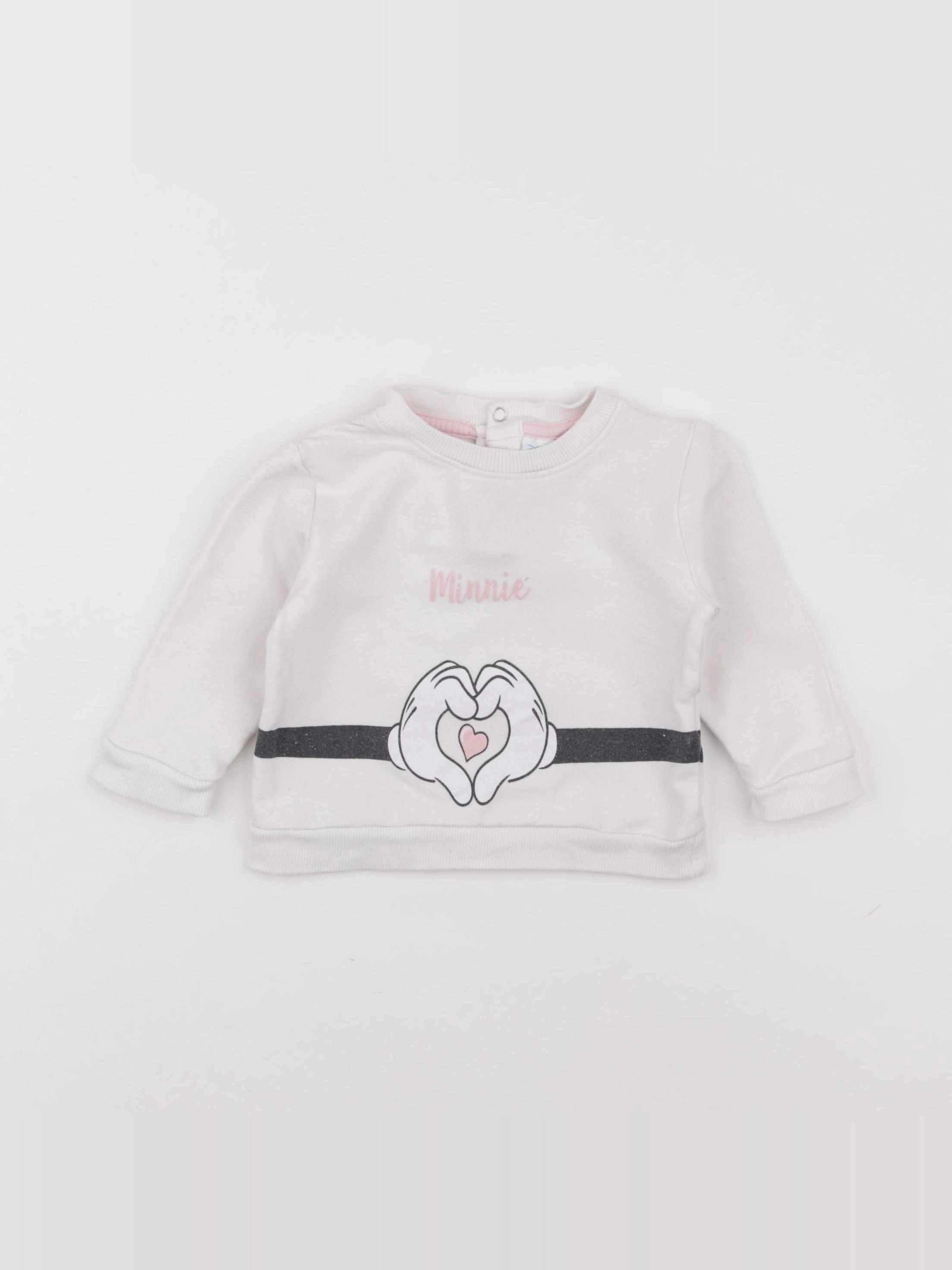 Vertbaudet - sweat blanc - 9 mois