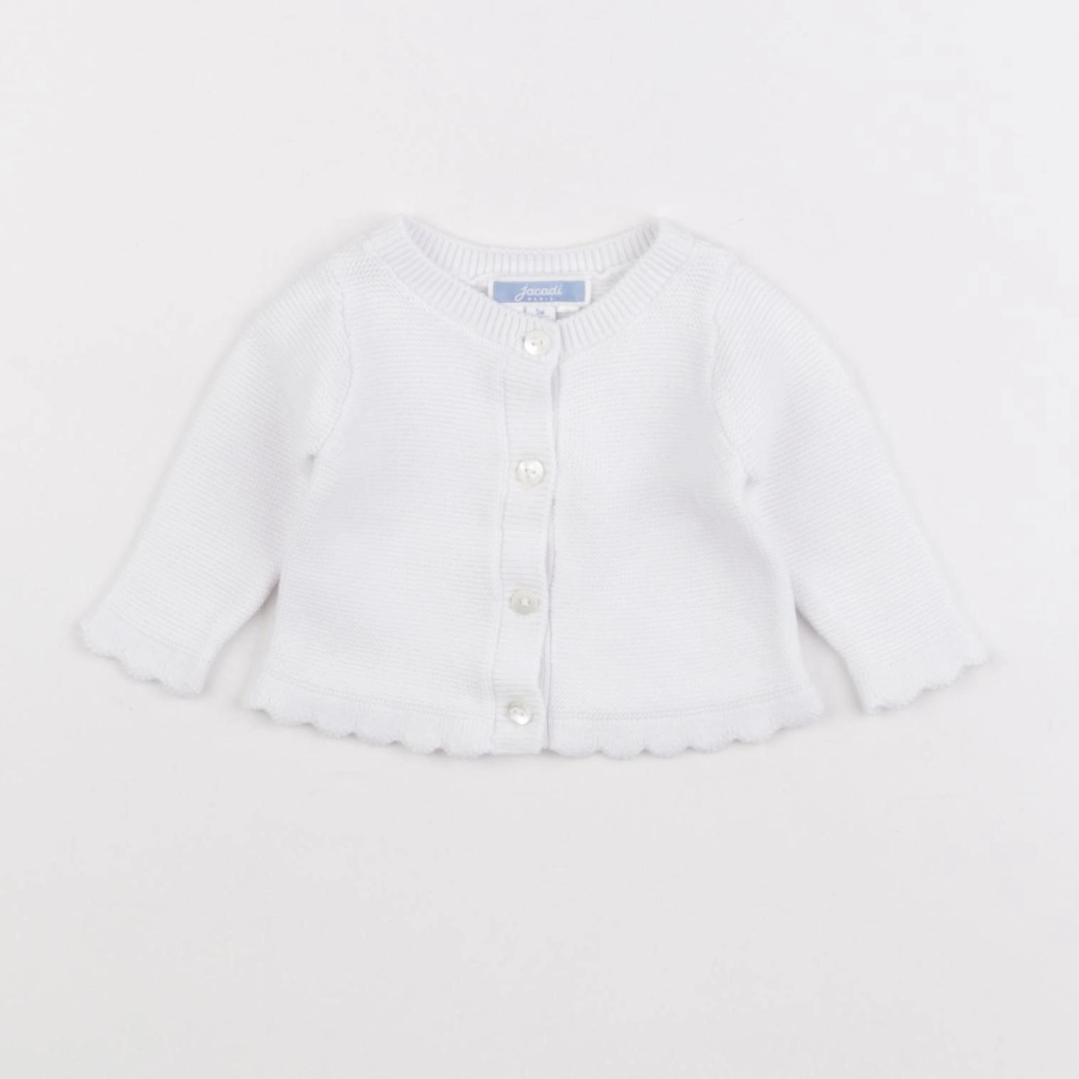Jacadi - gilet blanc - 1 mois