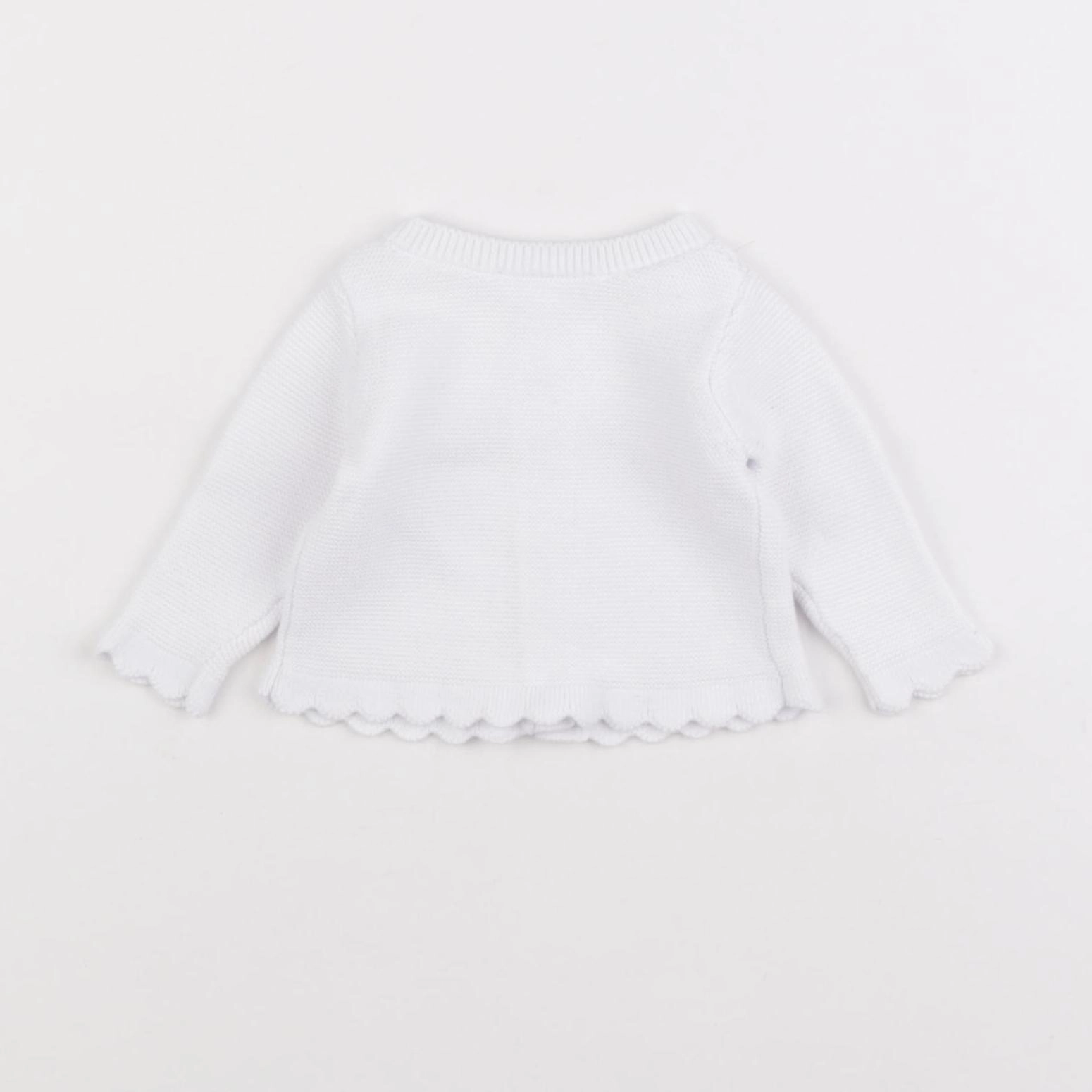 Jacadi - gilet blanc - 1 mois