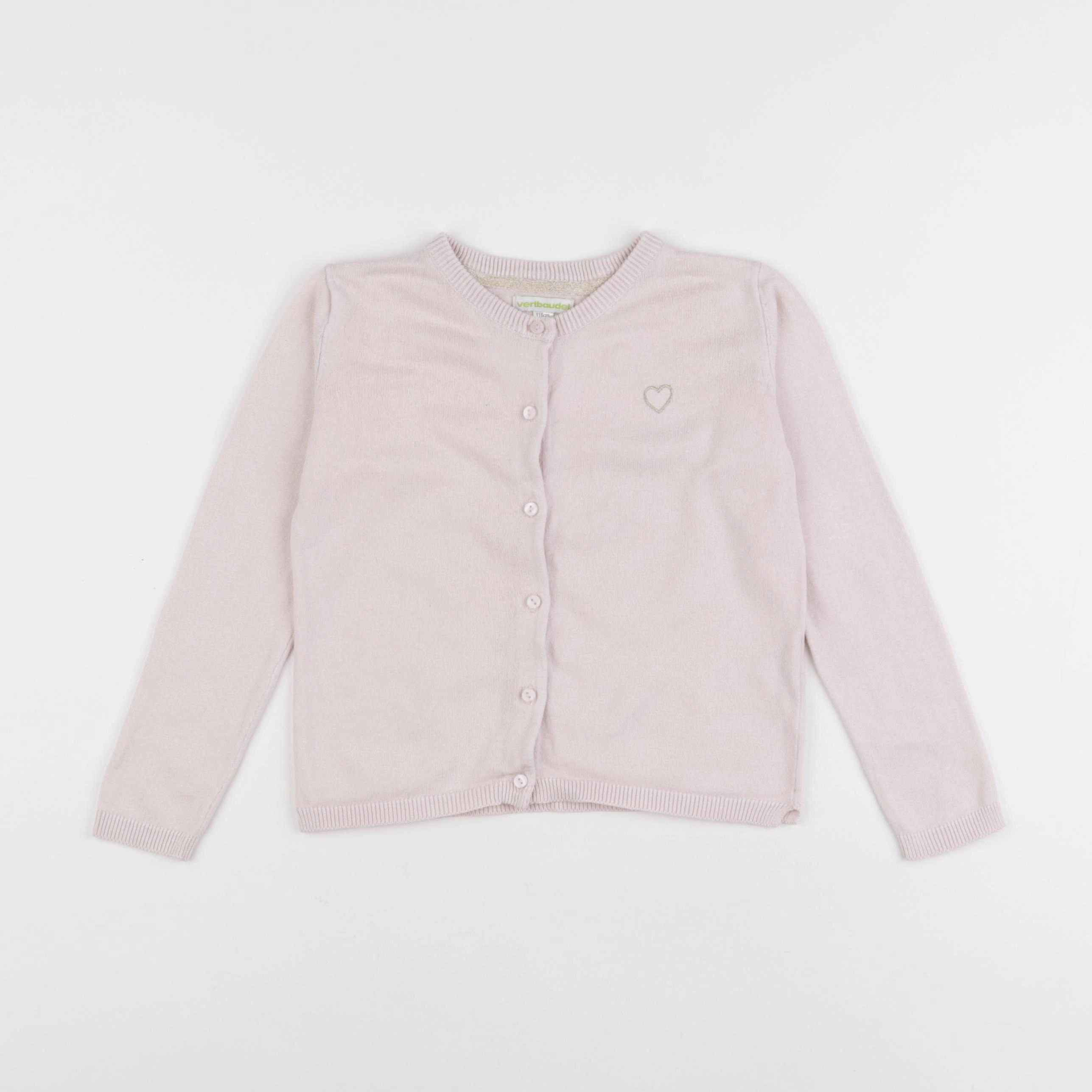 Vertbaudet - gilet rose - 6 ans