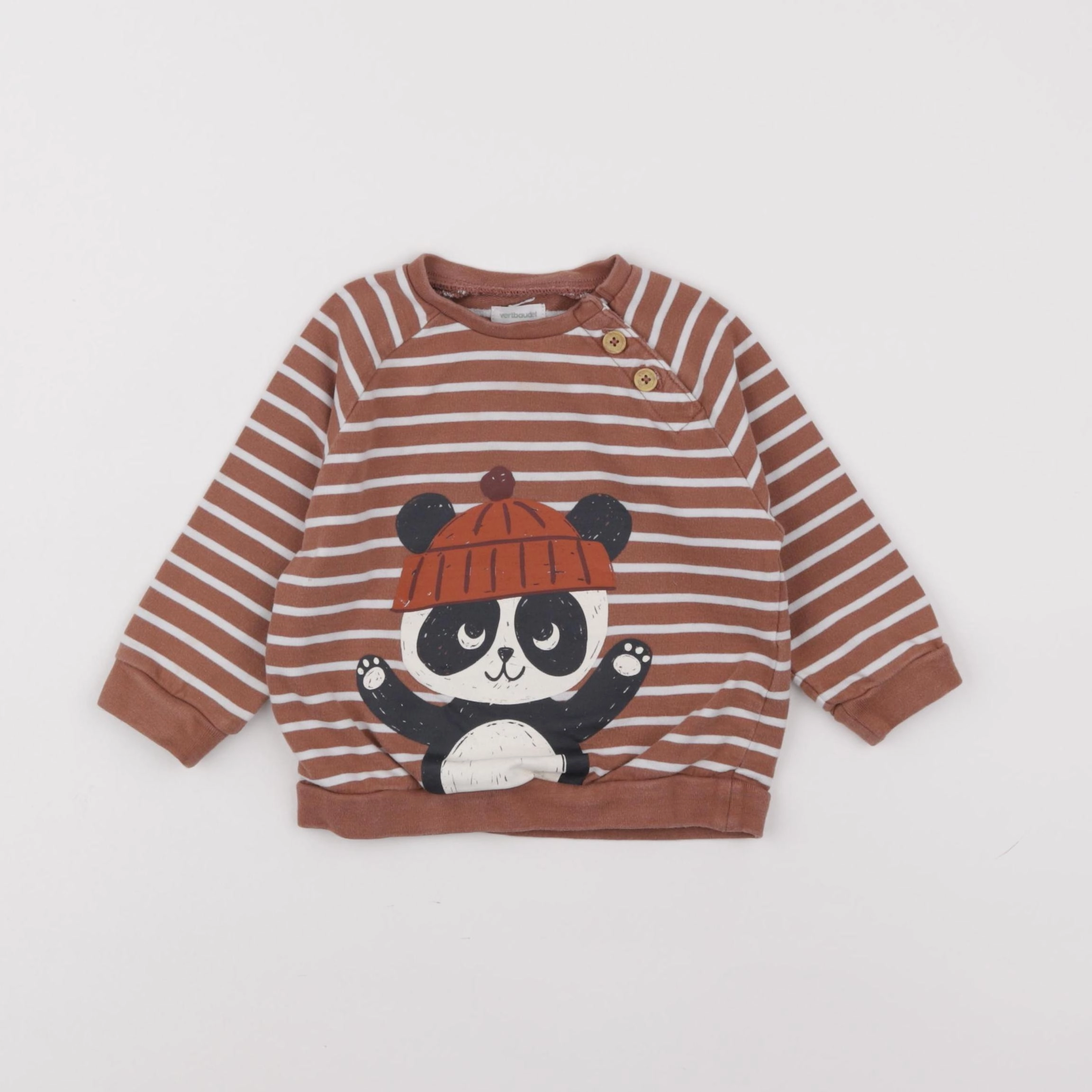 Vertbaudet - sweat marron - 18 mois