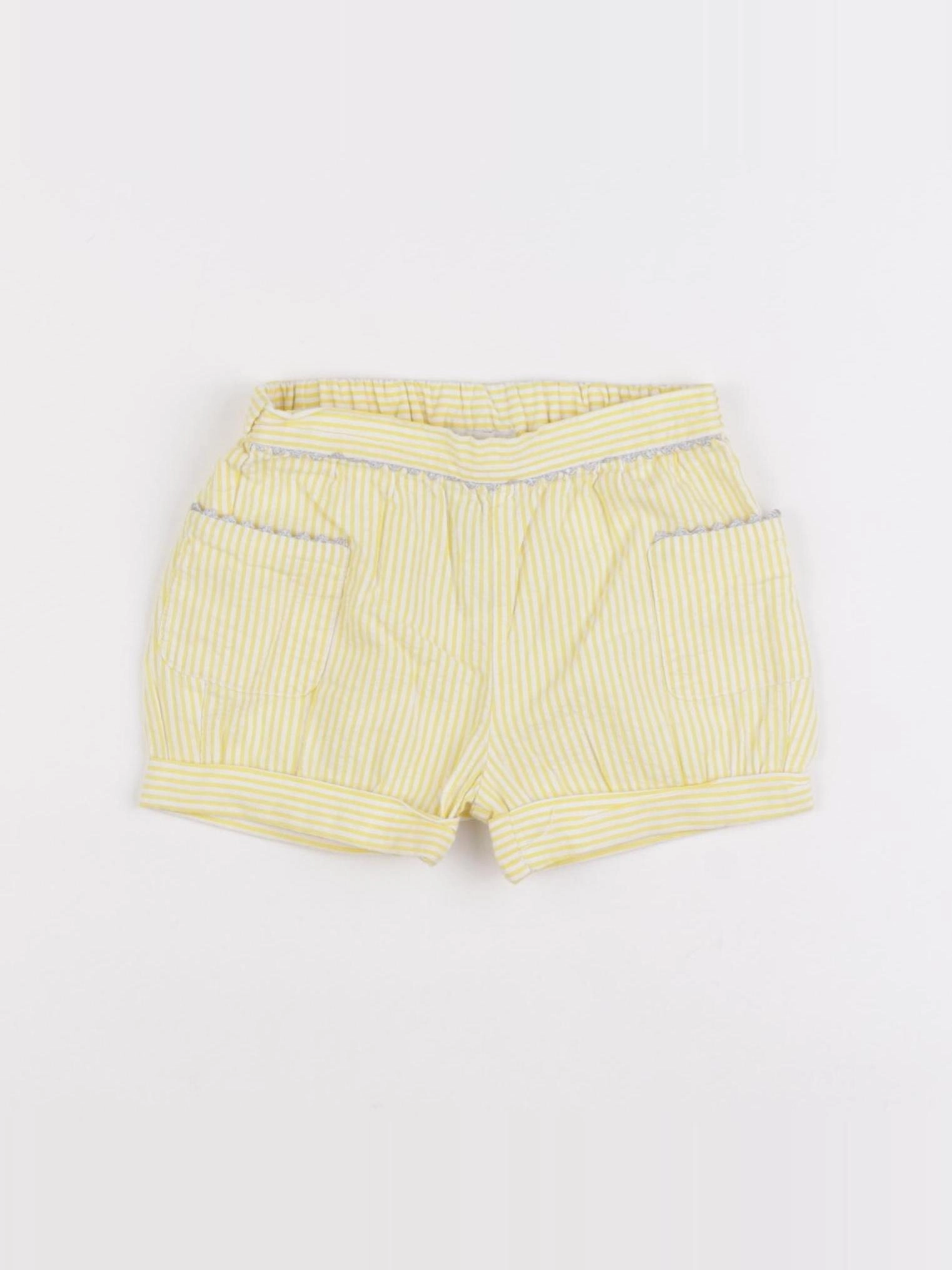 Jacadi - short jaune, blanc - 12 mois