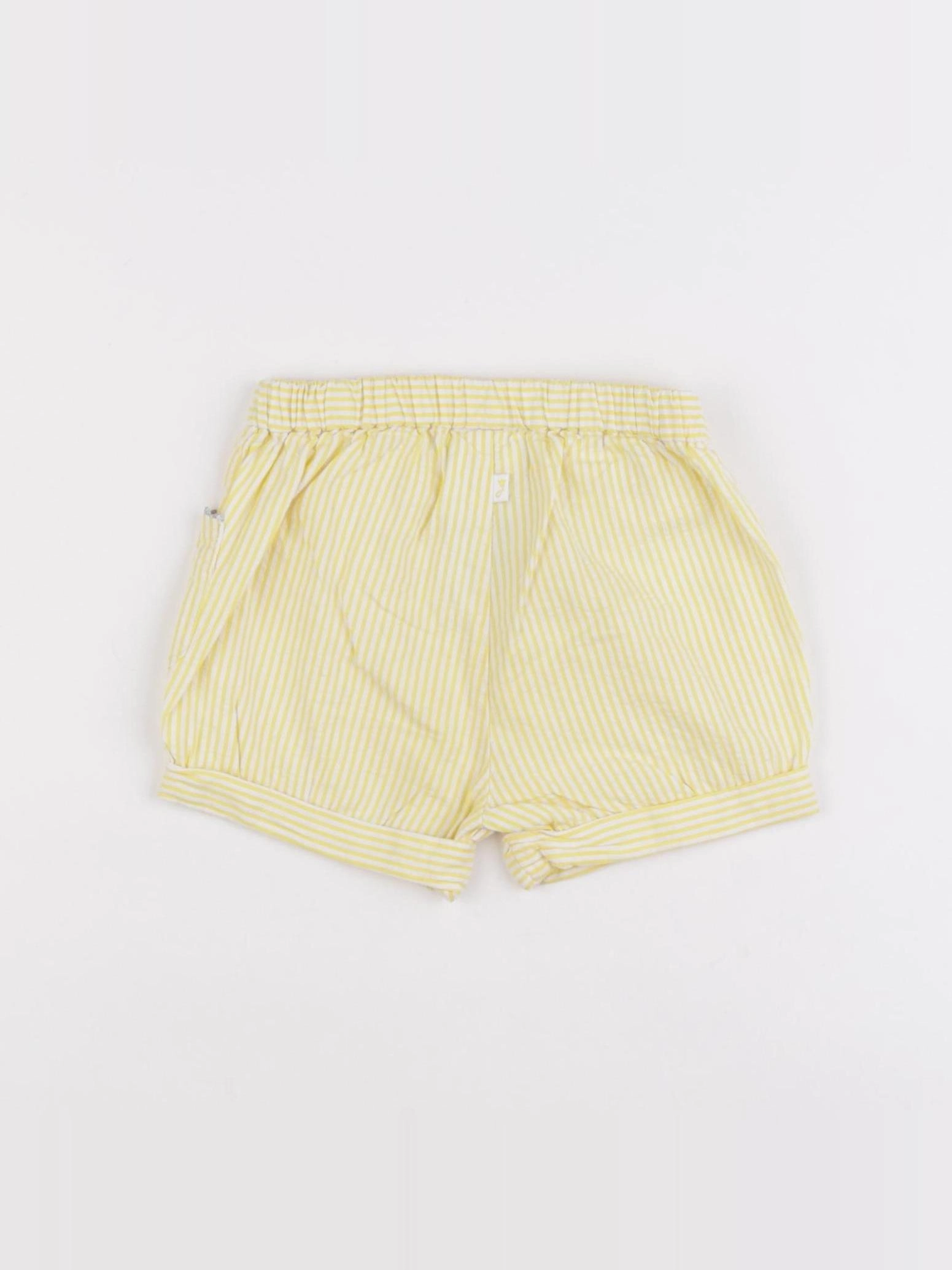 Jacadi - short jaune, blanc - 12 mois