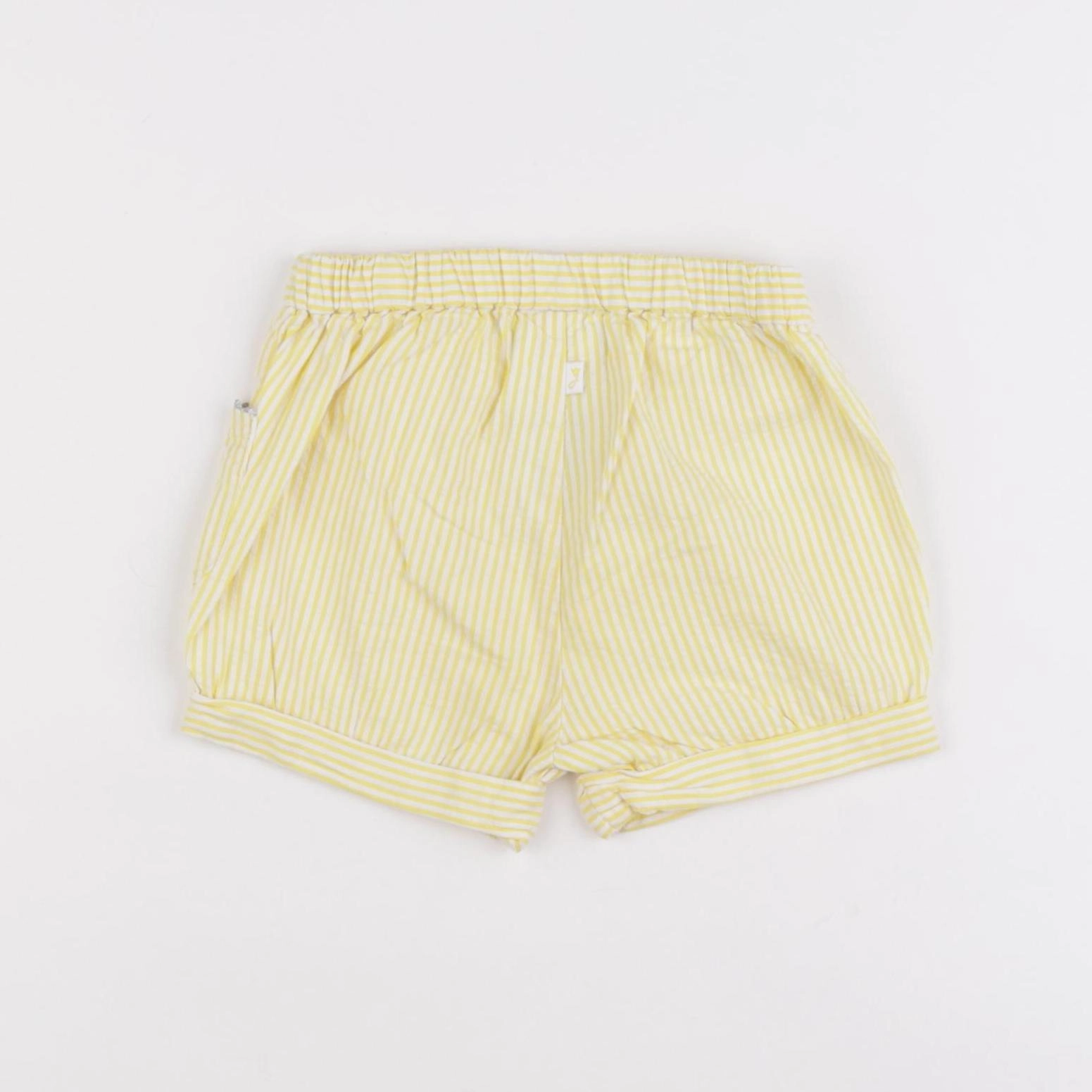 Jacadi - short jaune, blanc - 12 mois