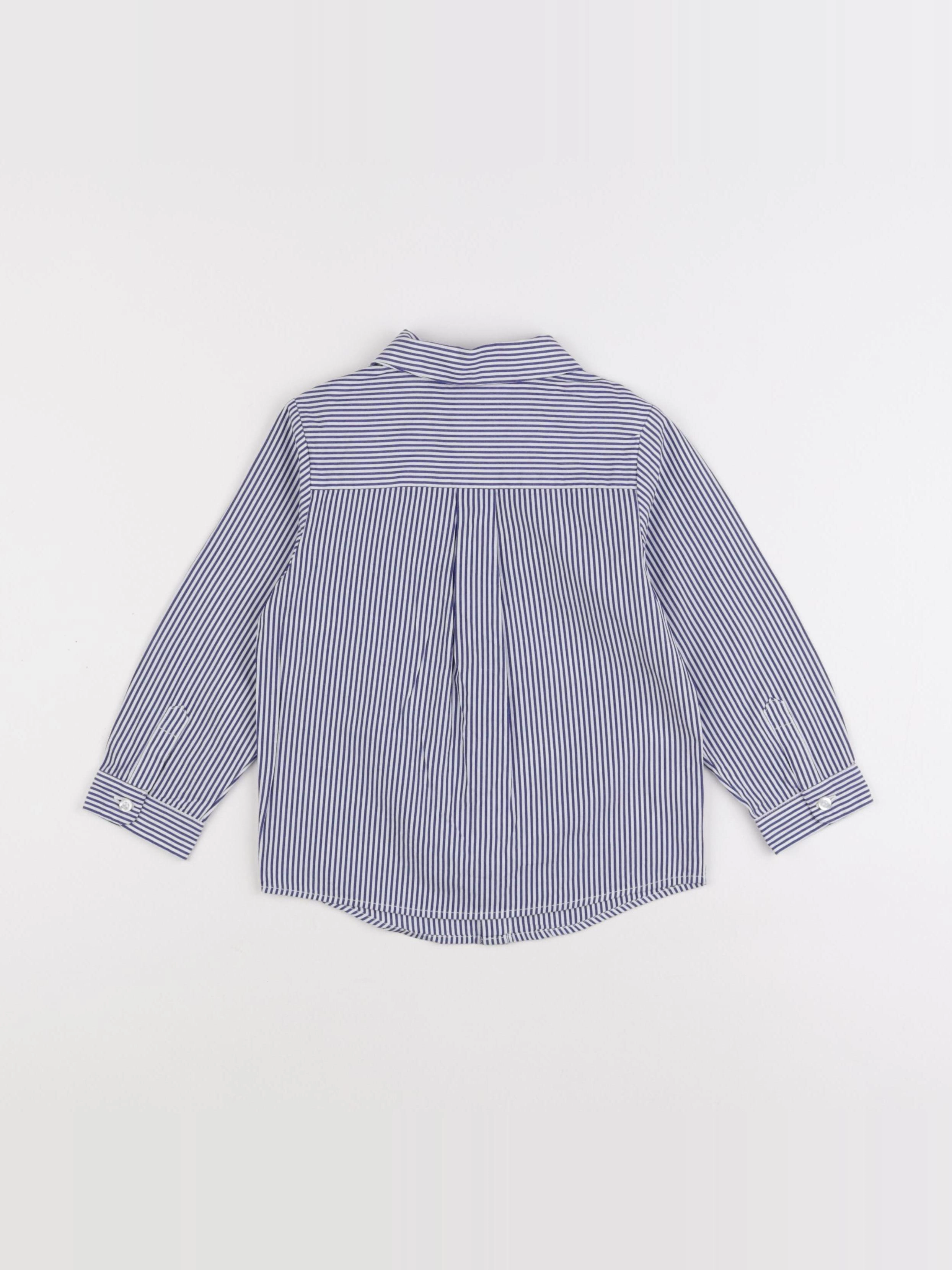 Jacadi - chemise blanc, bleu - 36 mois