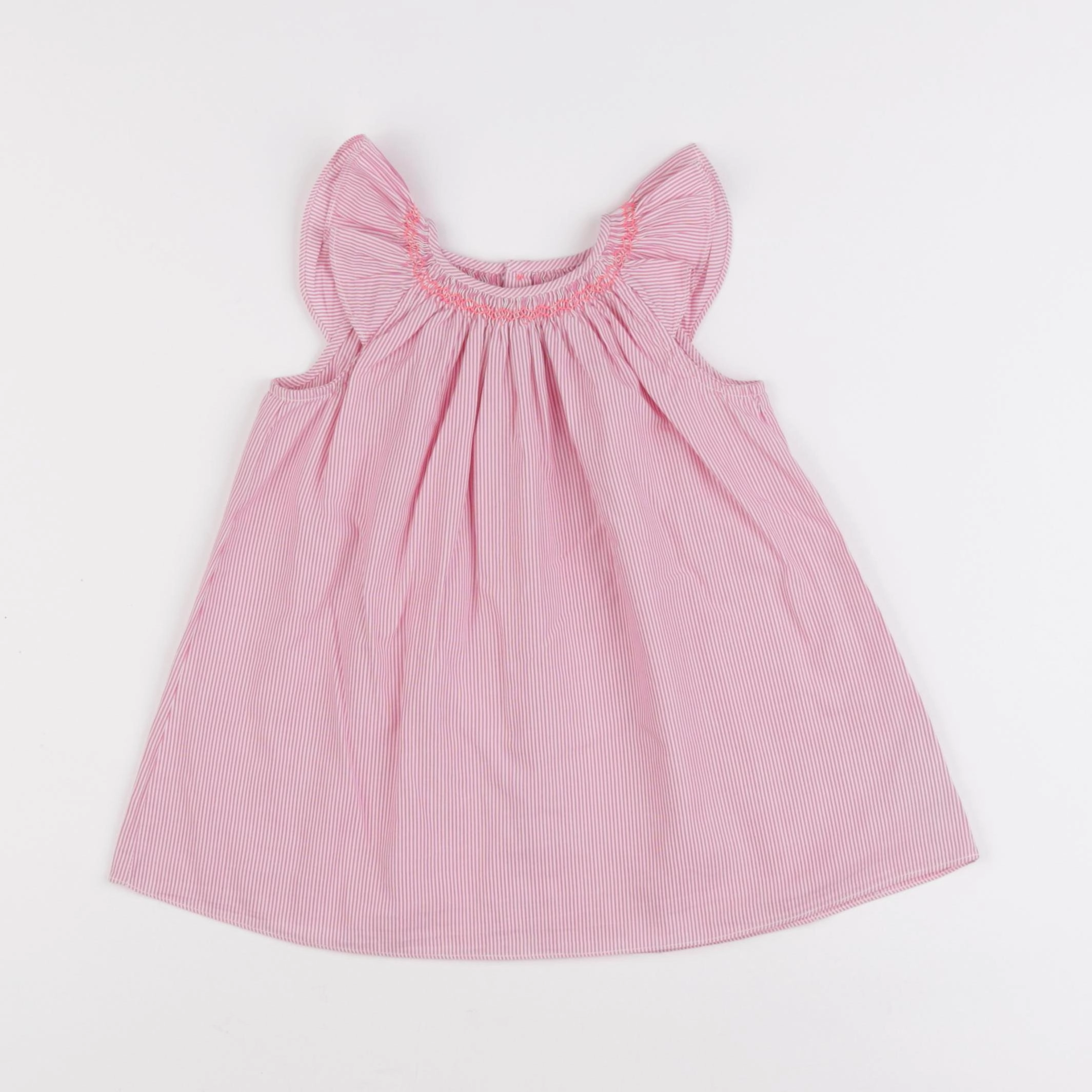 Jacadi - robe blanc, rose - 12 mois
