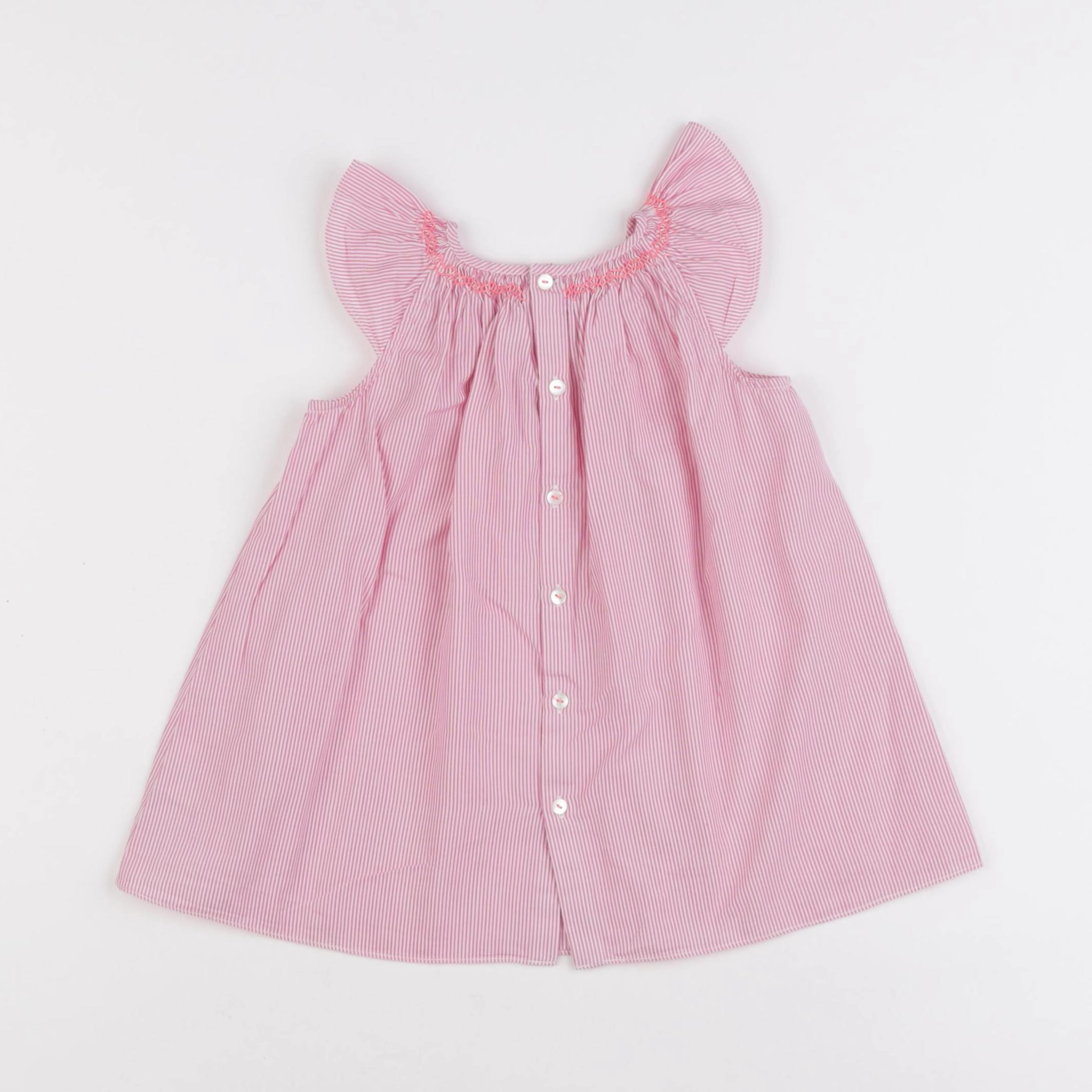 Jacadi - robe blanc, rose - 12 mois