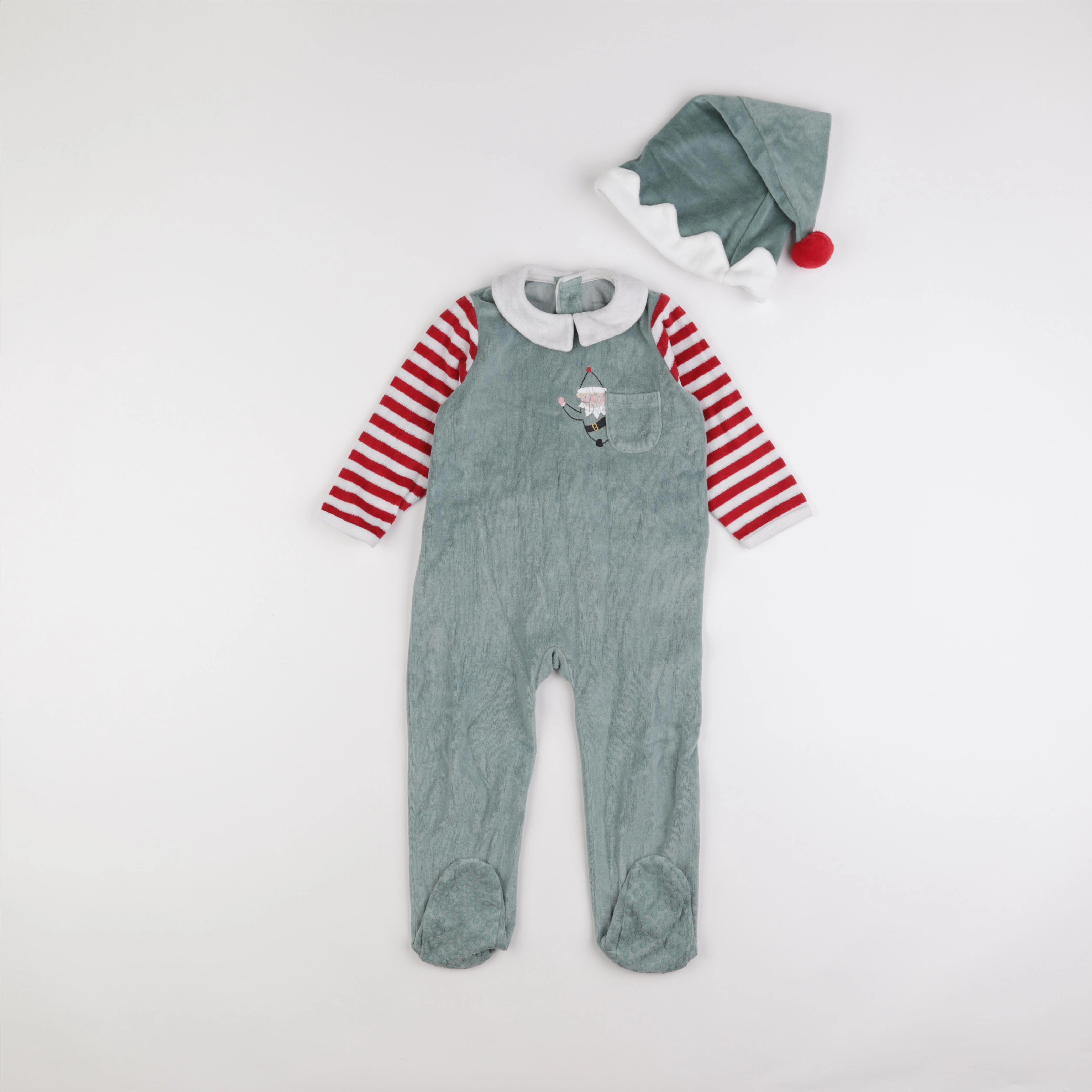 Vertbaudet - pyjama coton vert, rouge - 2 ans