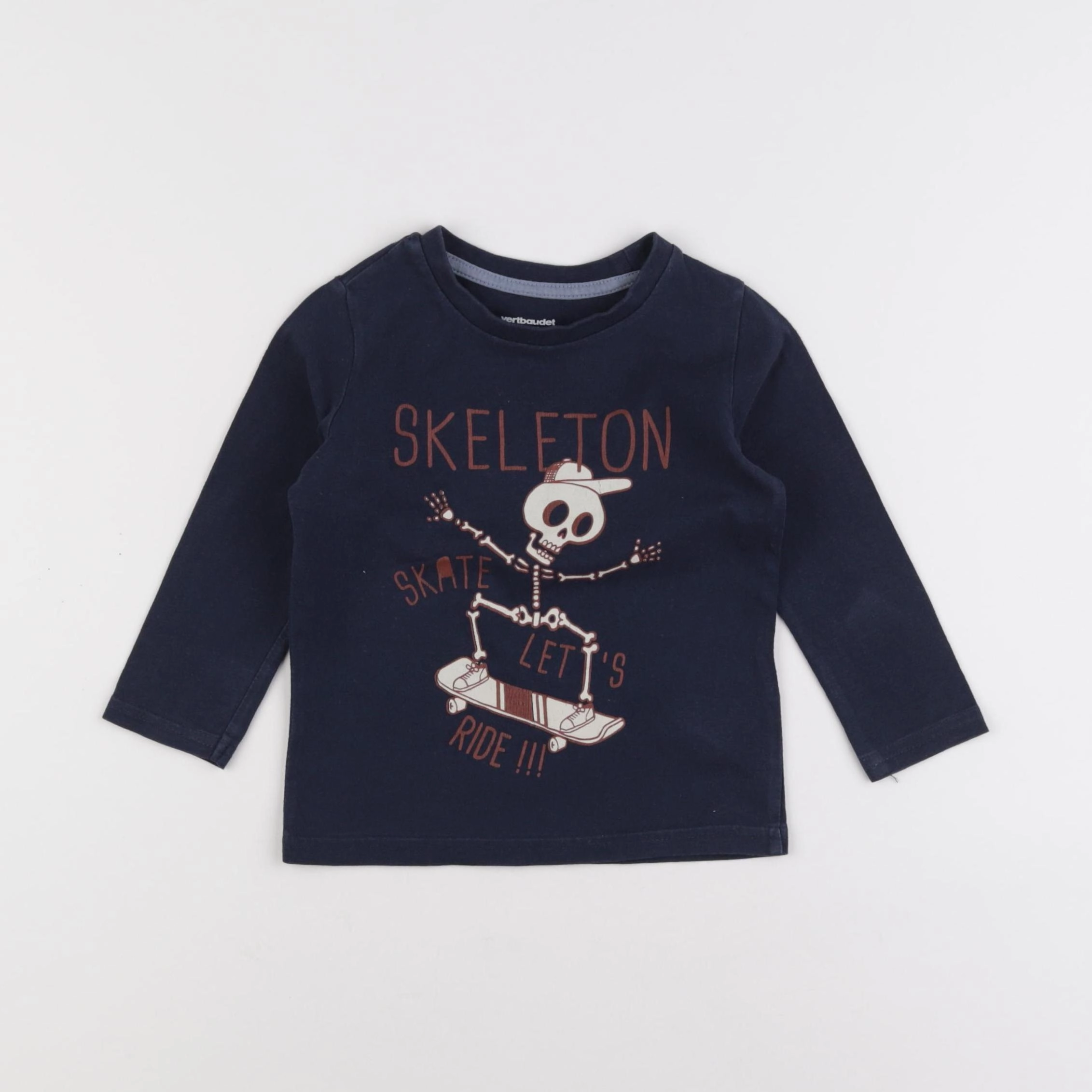 Vertbaudet - tee-shirt bleu - 2 ans