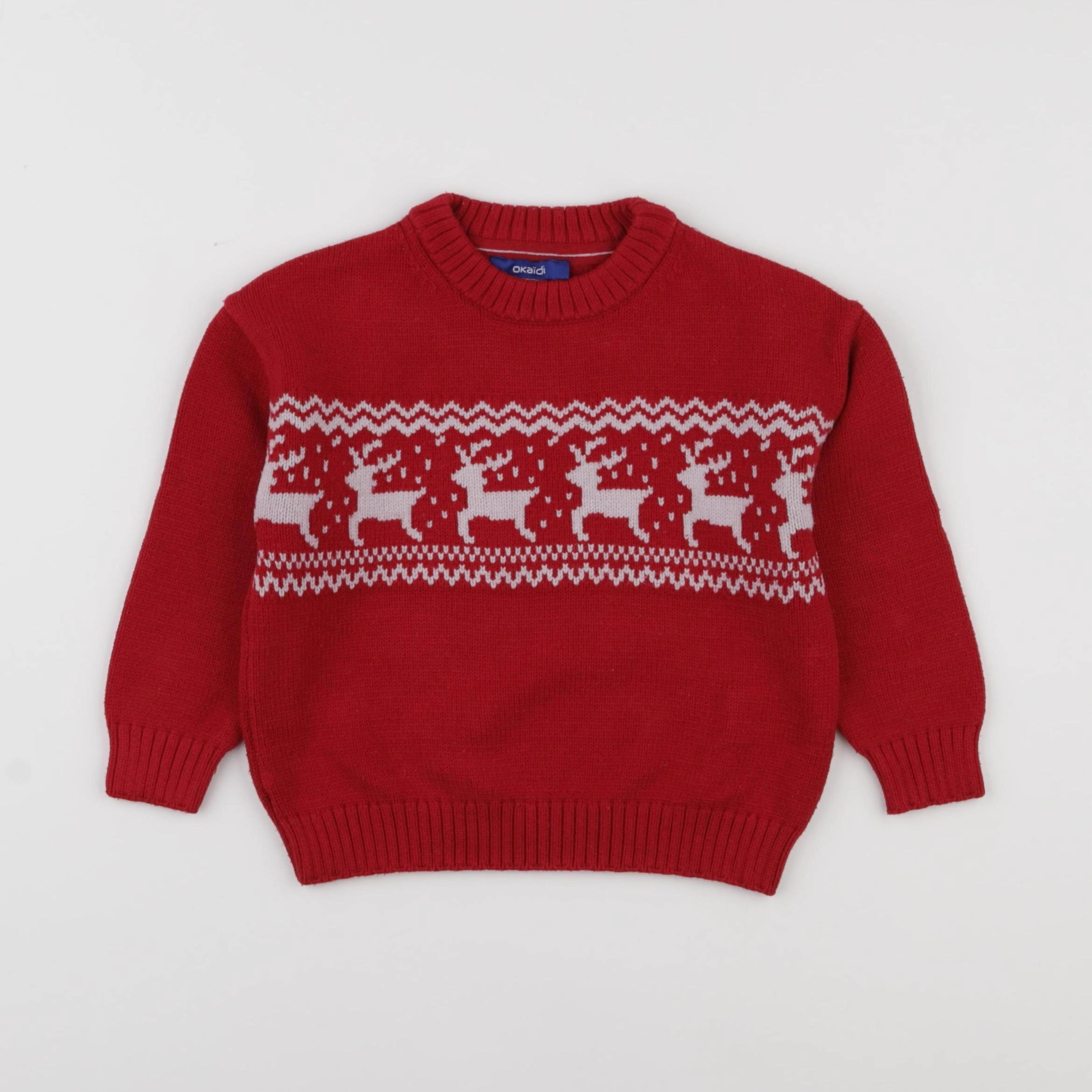 Okaidi - pull rouge - 3 ans