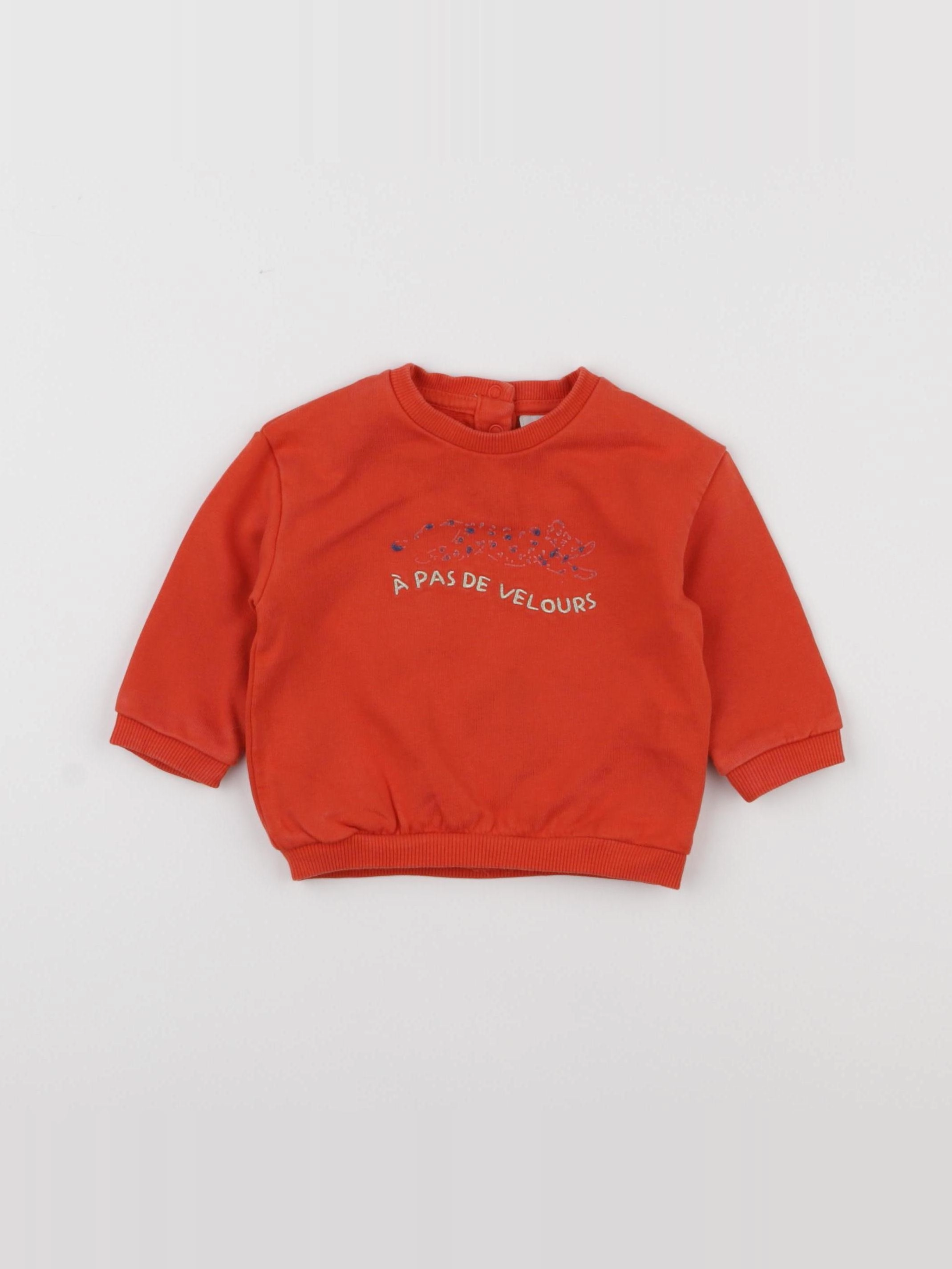 Tape à l'oeil - sweat orange - 6 mois