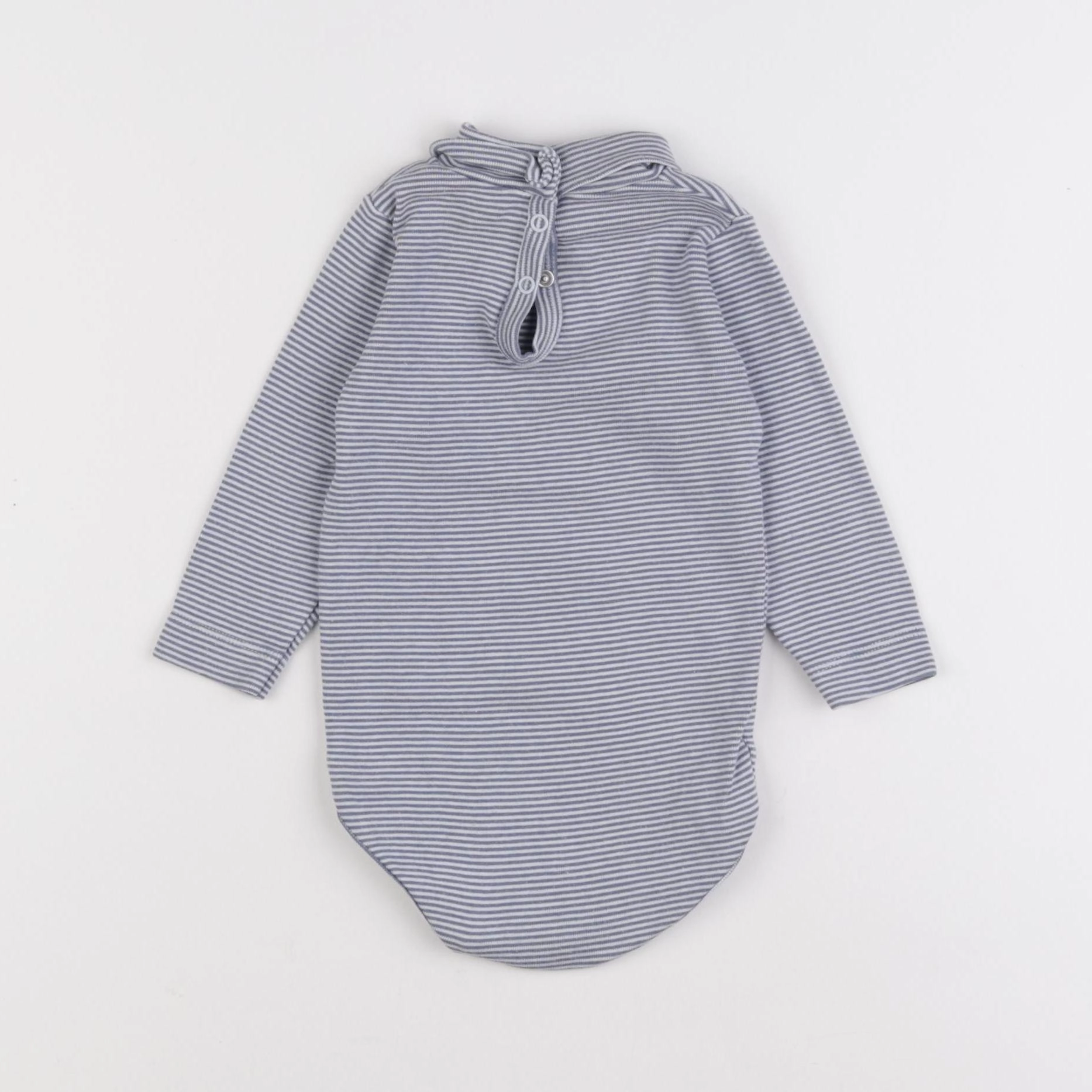 Petit Bateau - body à col gris - 12 mois