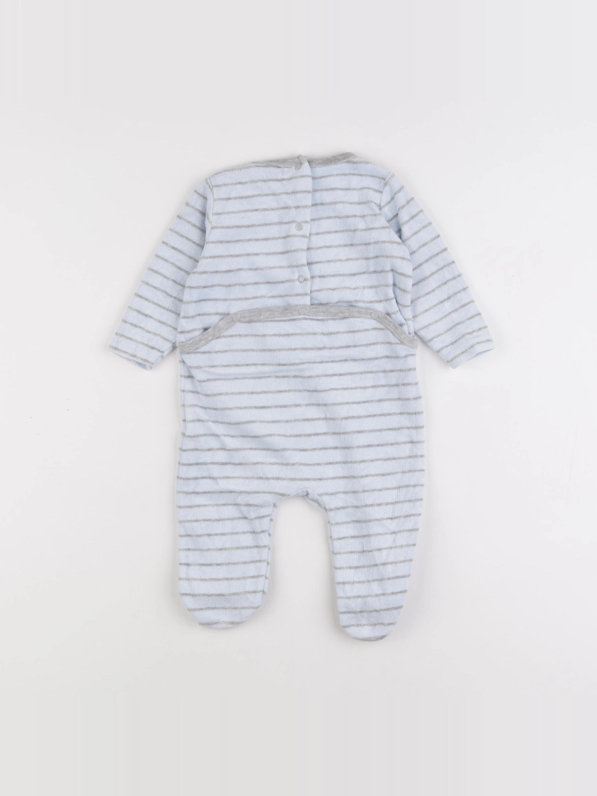Cadet Rousselle - pyjama velours bleu - 6 mois