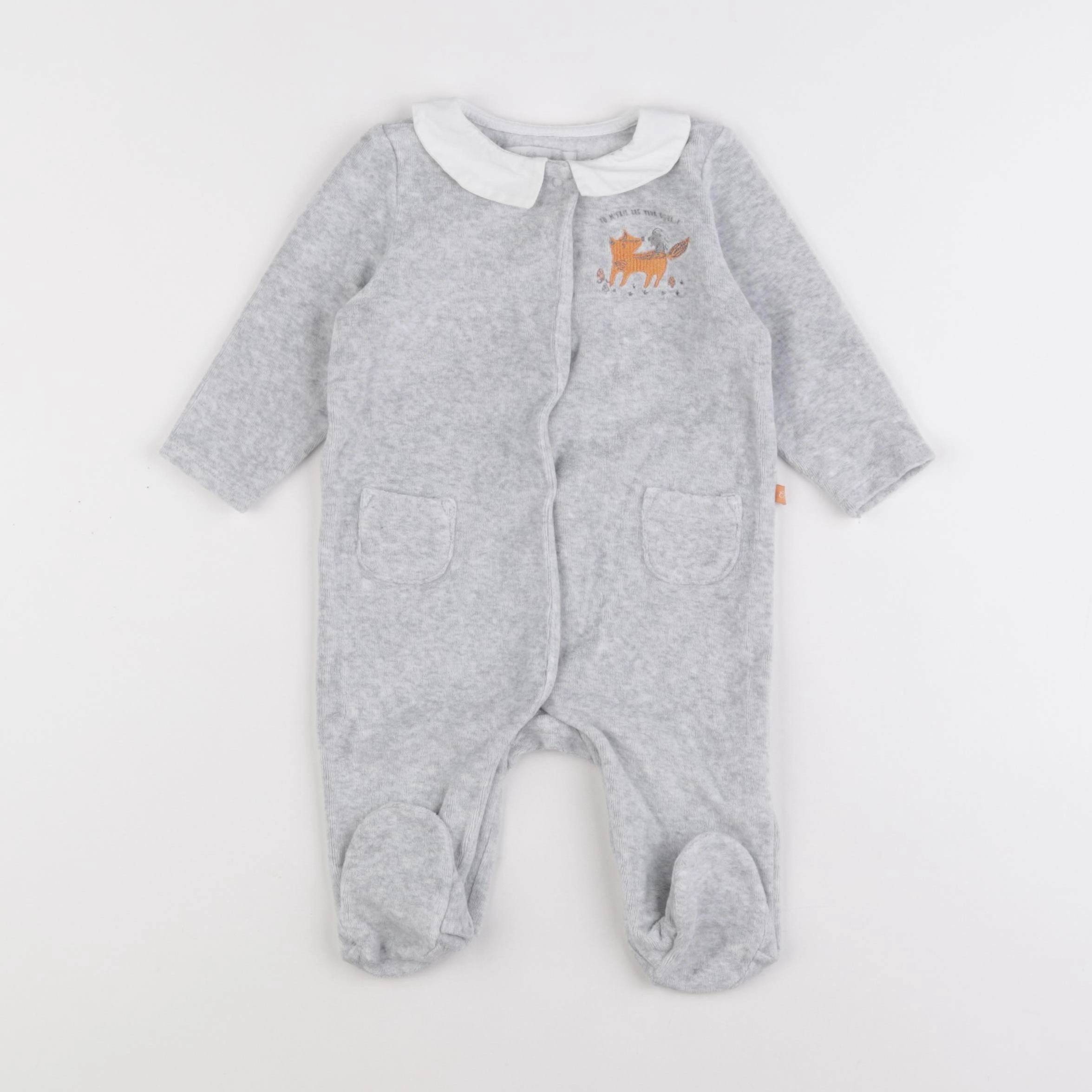 Cadet Rousselle - pyjama velours gris - 6 mois