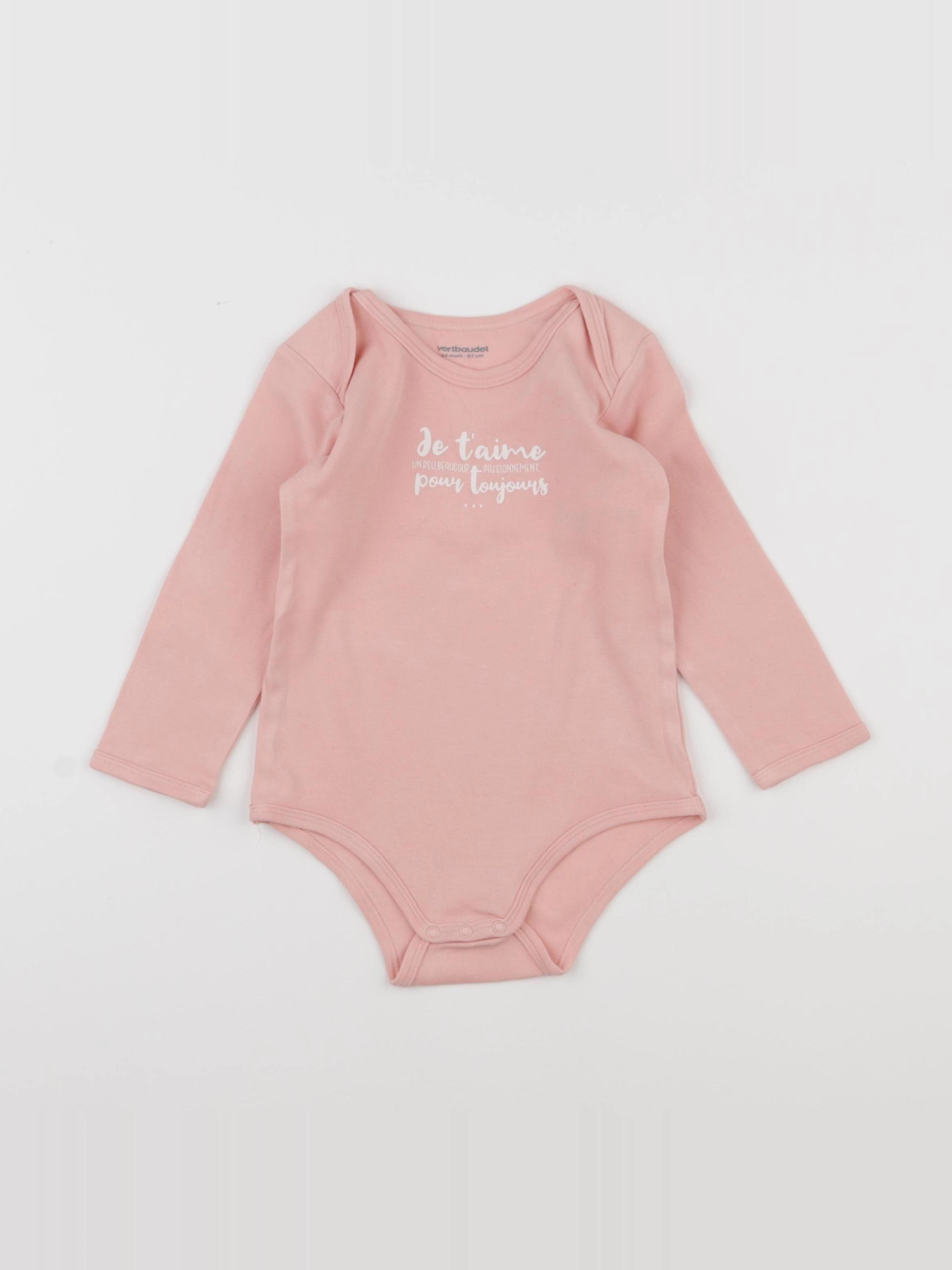 Vertbaudet - body rose - 3 ans