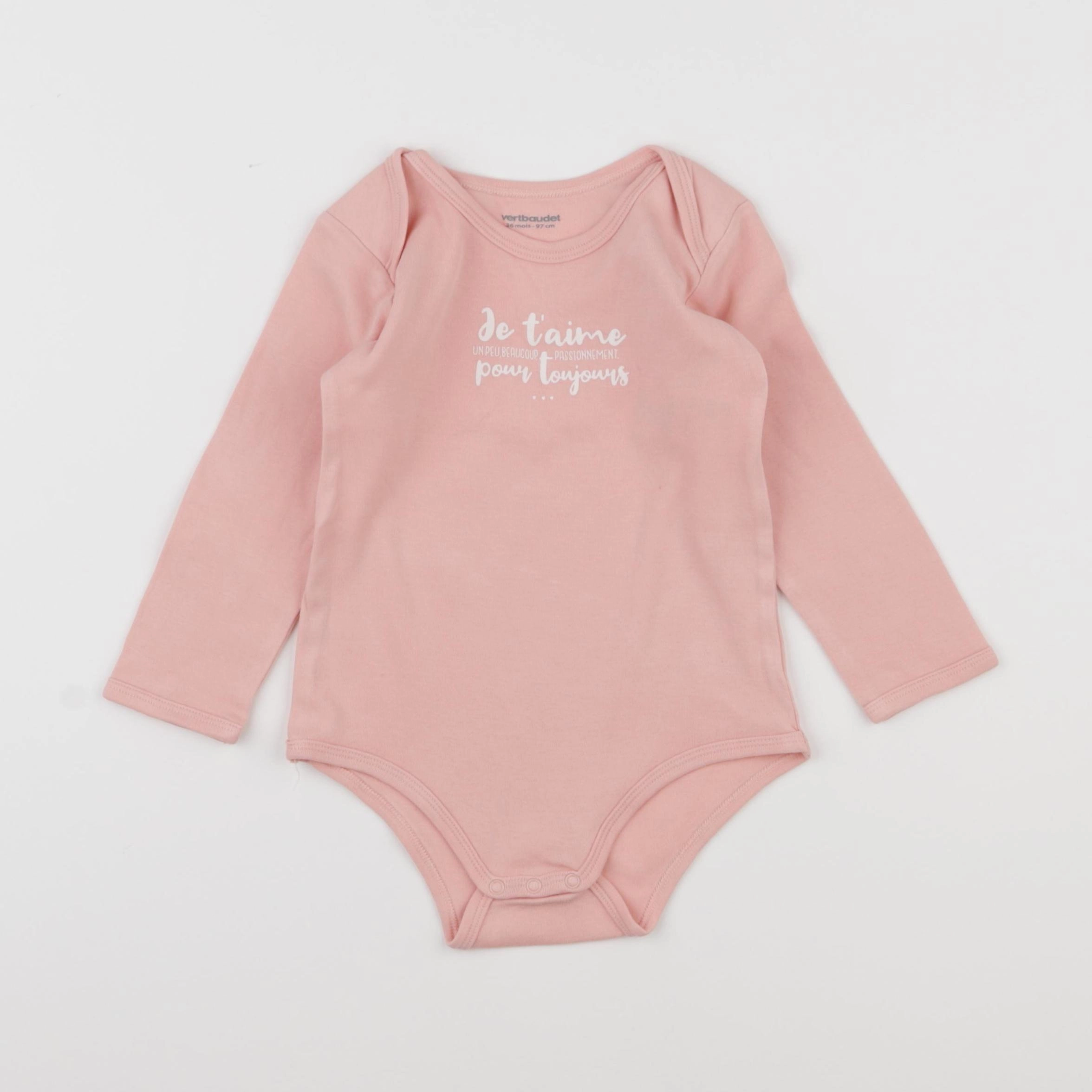 Vertbaudet - body rose - 3 ans