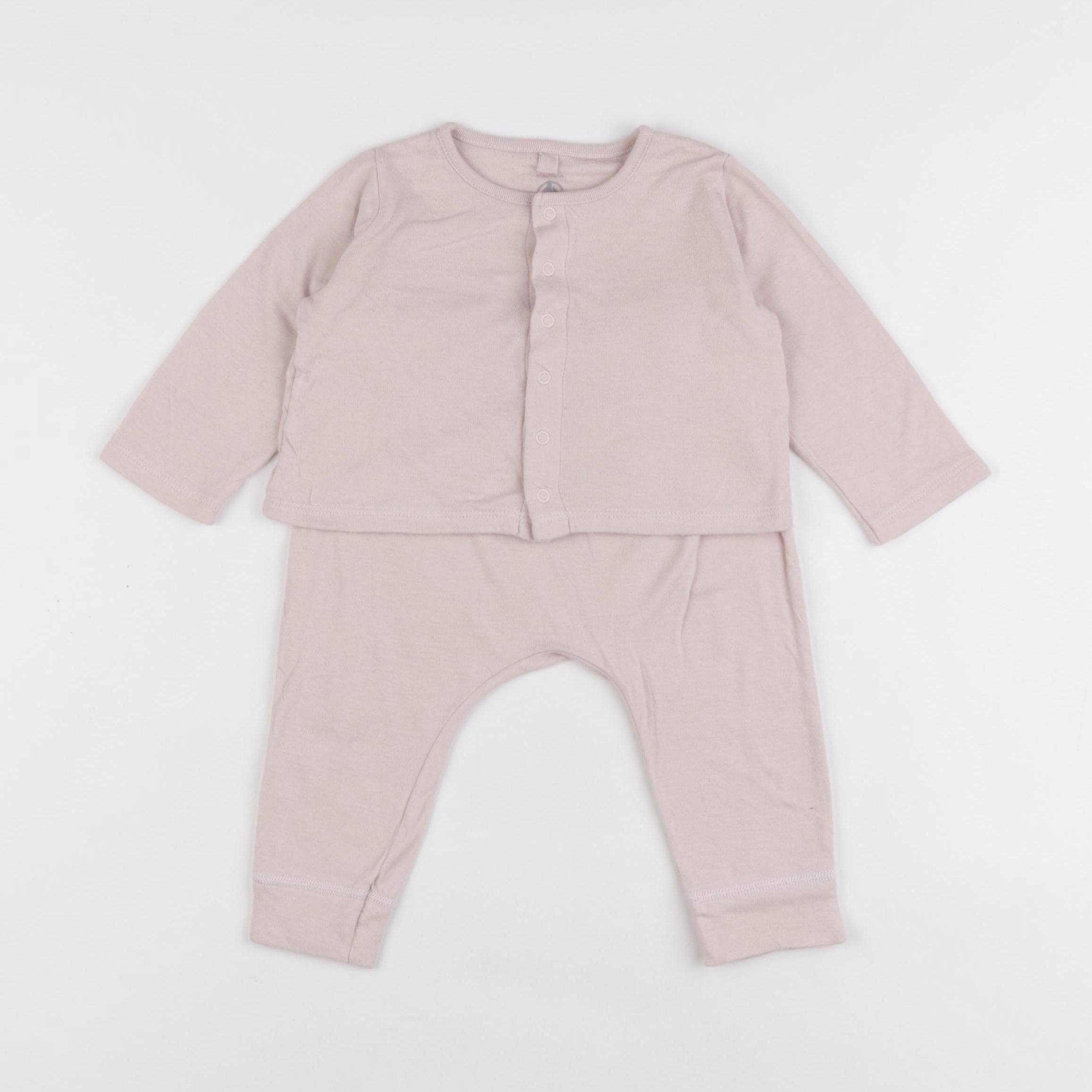 Petit Bateau - ensemble rose - 12 mois