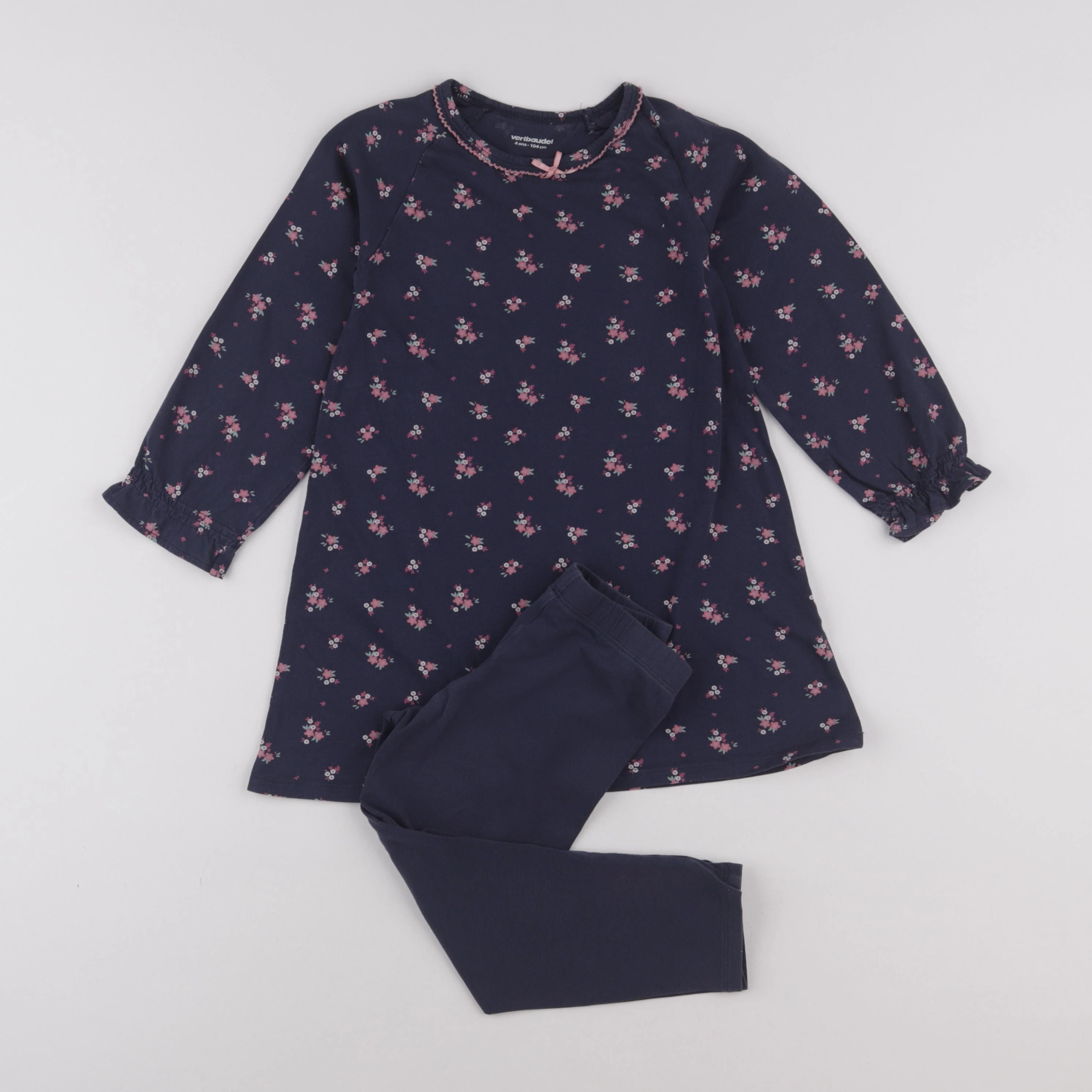 Vertbaudet - pyjama coton bleu - 4 ans