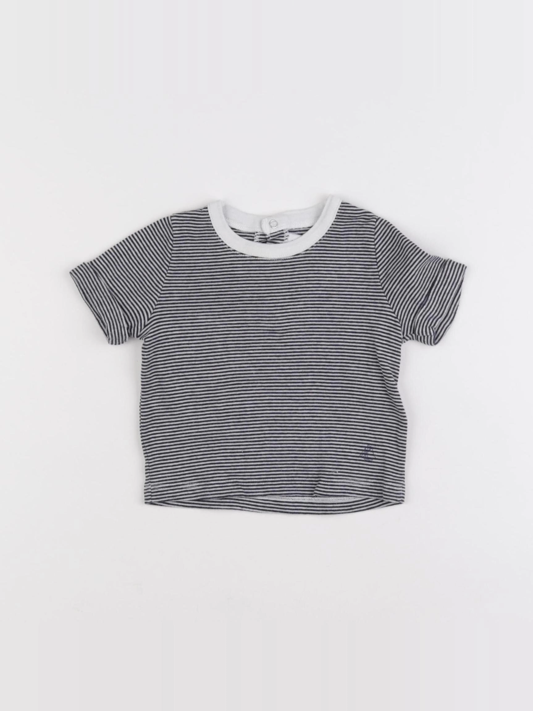 Petit Bateau - tee-shirt bleu - 6 mois