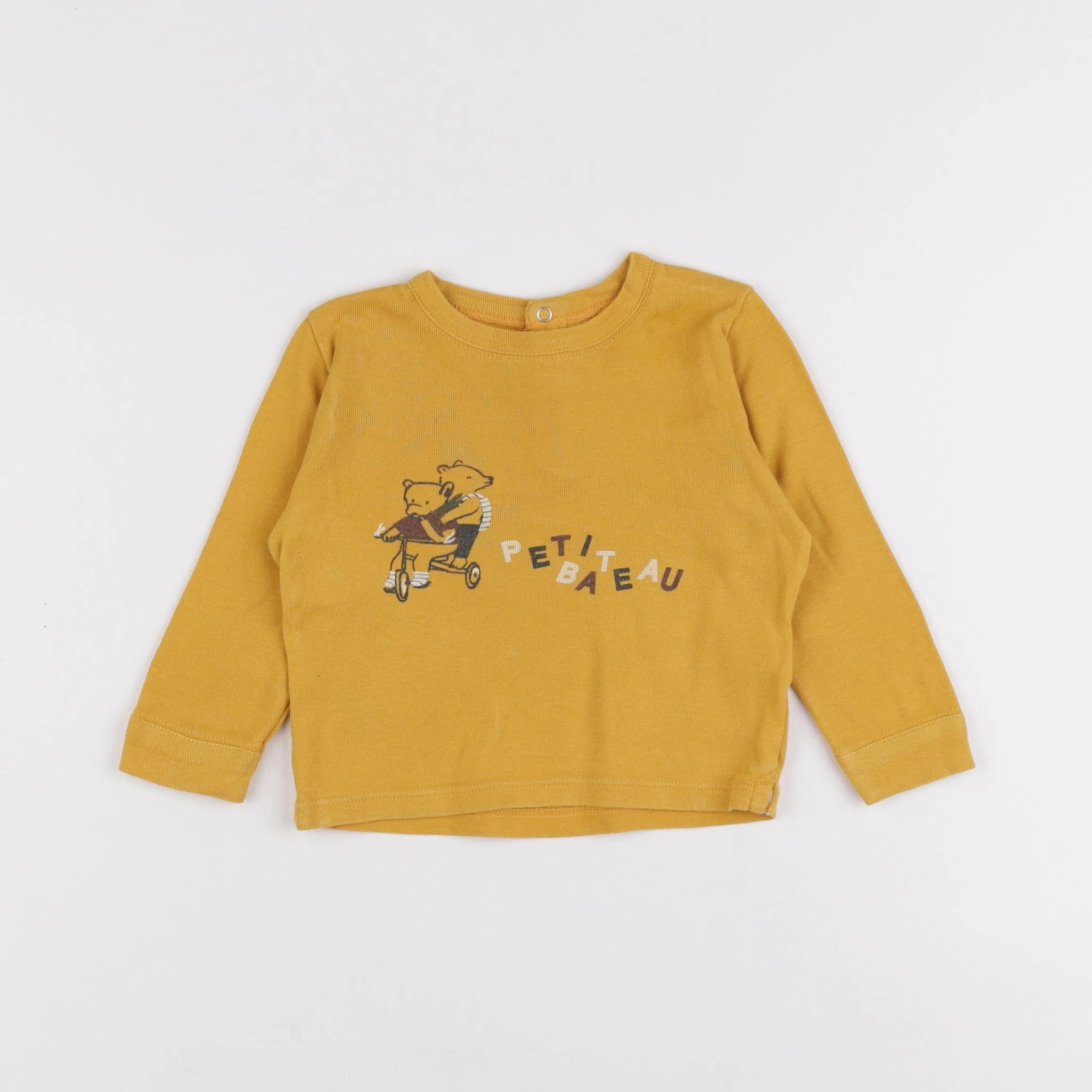 Petit Bateau - tee-shirt jaune - 12 mois