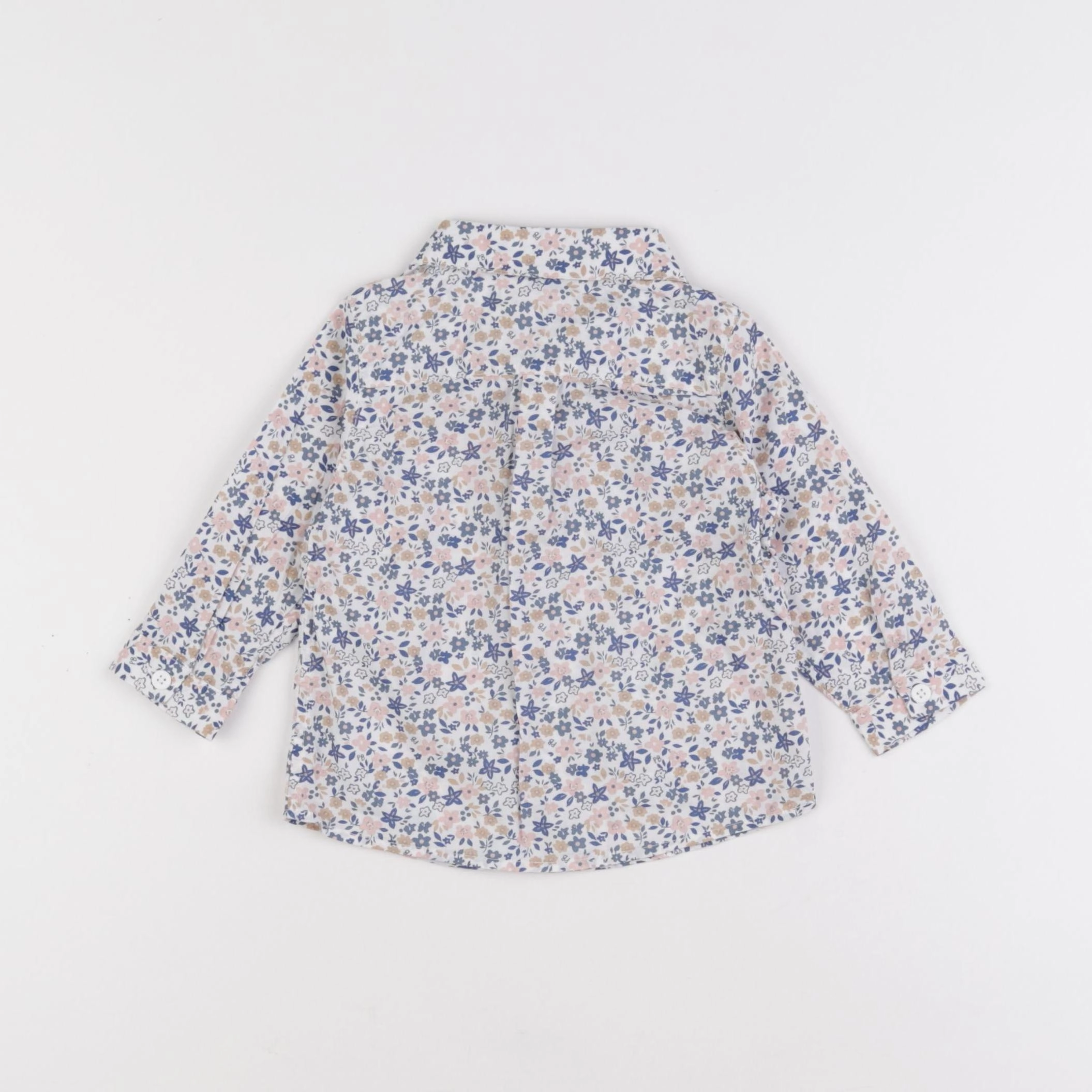 Petit Bateau - chemise multicolore - 12 mois