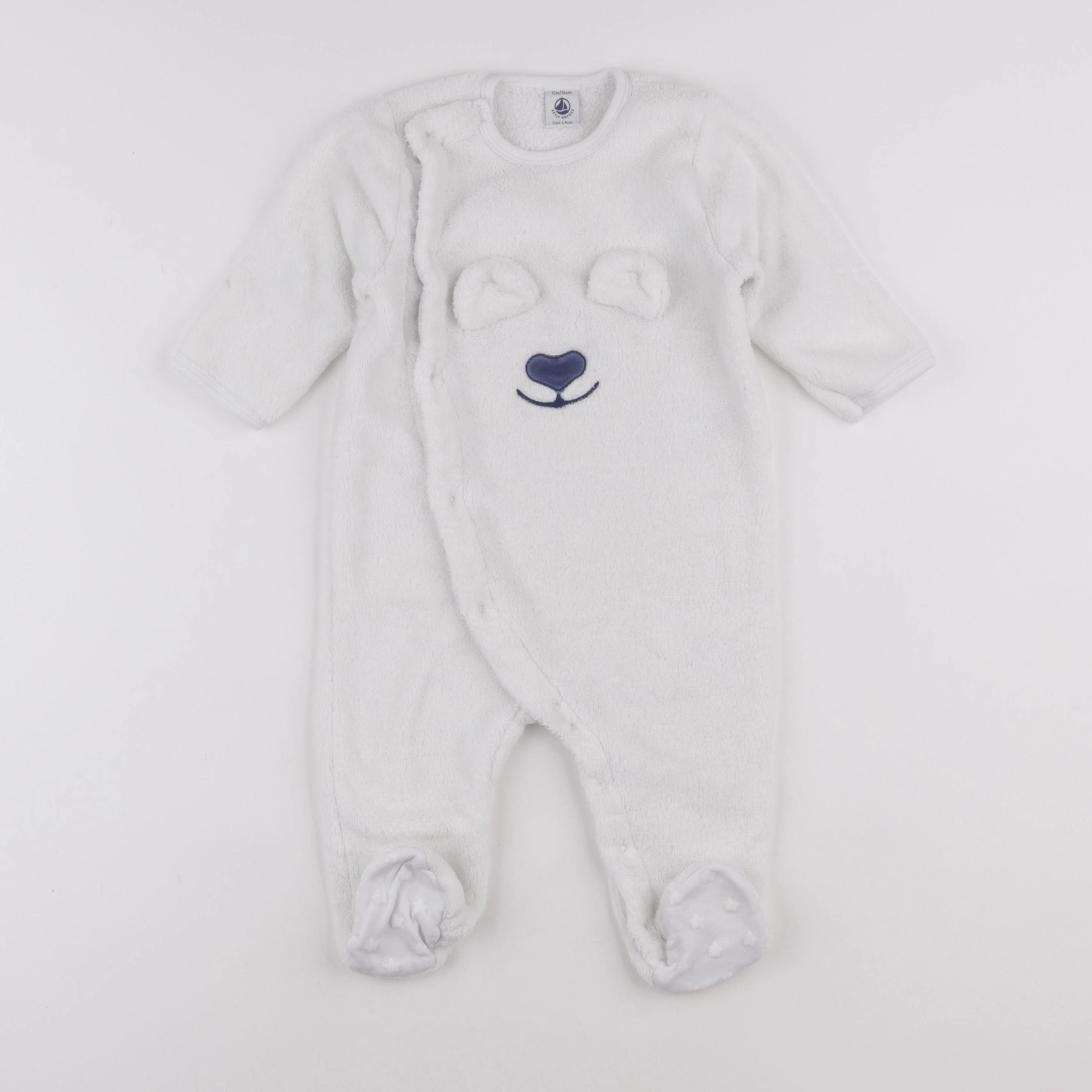 Petit Bateau - sur-pyjama blanc - 12 mois