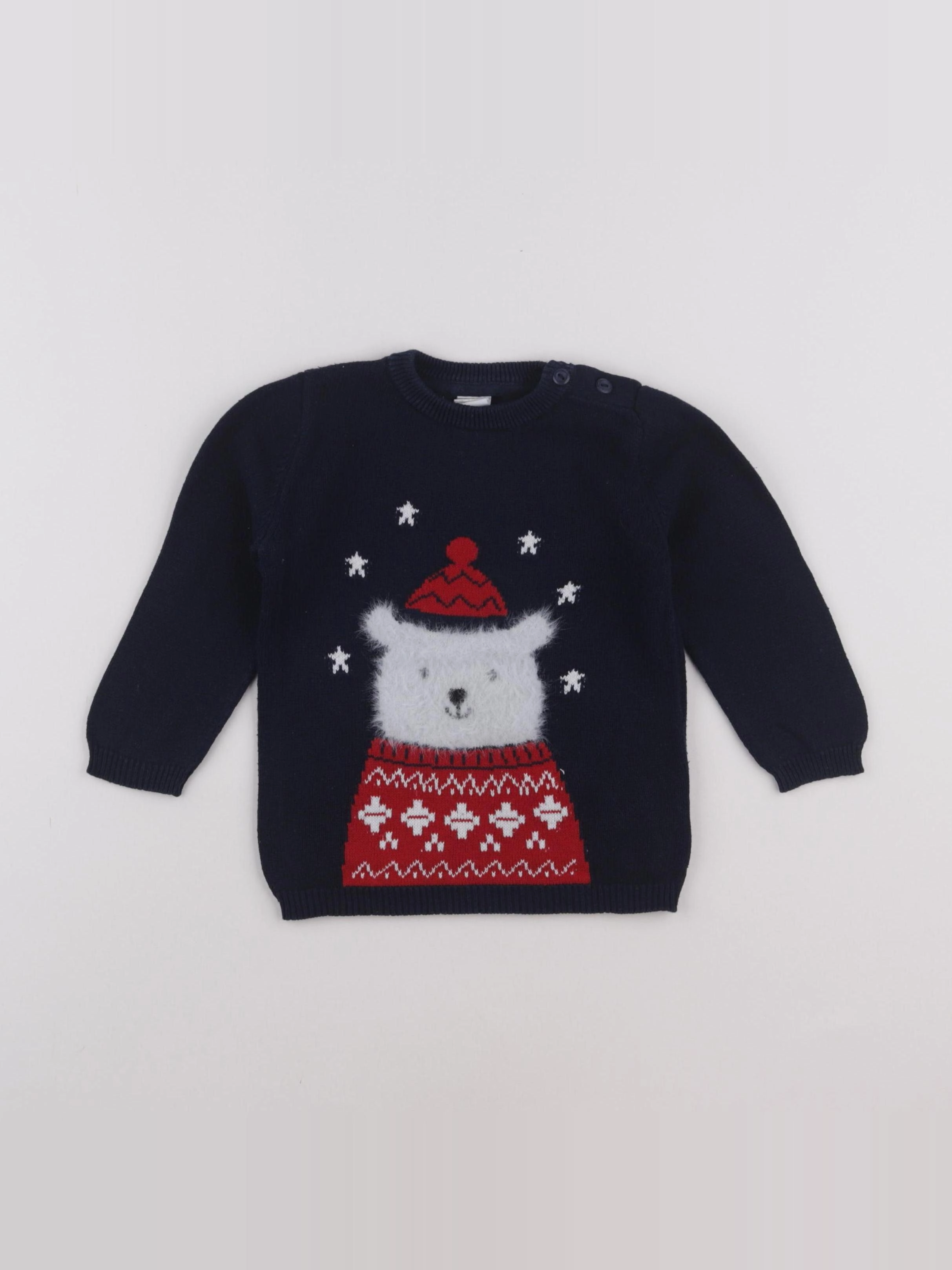 H&M - pull bleu - 9/12 mois