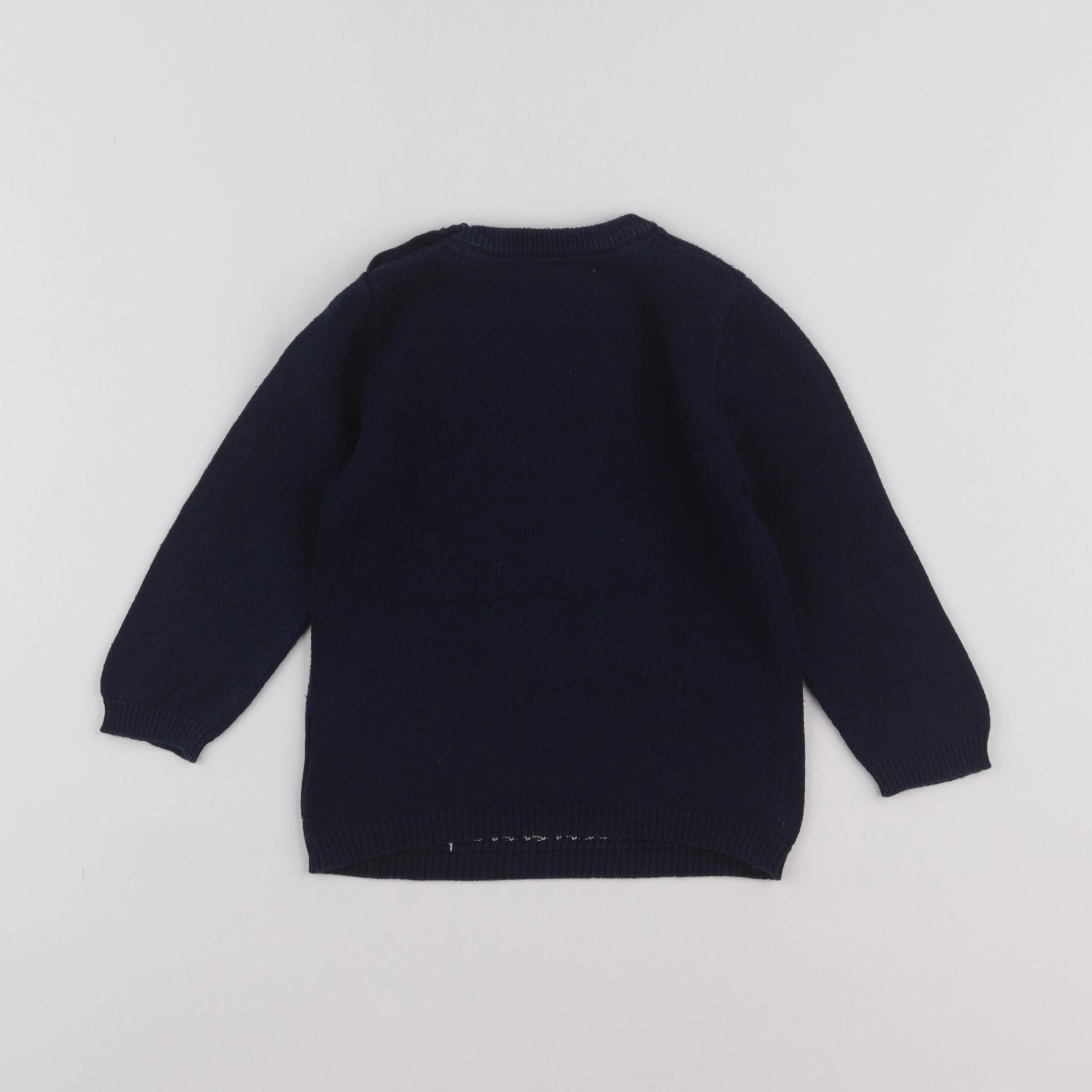 H&M - pull bleu - 9/12 mois