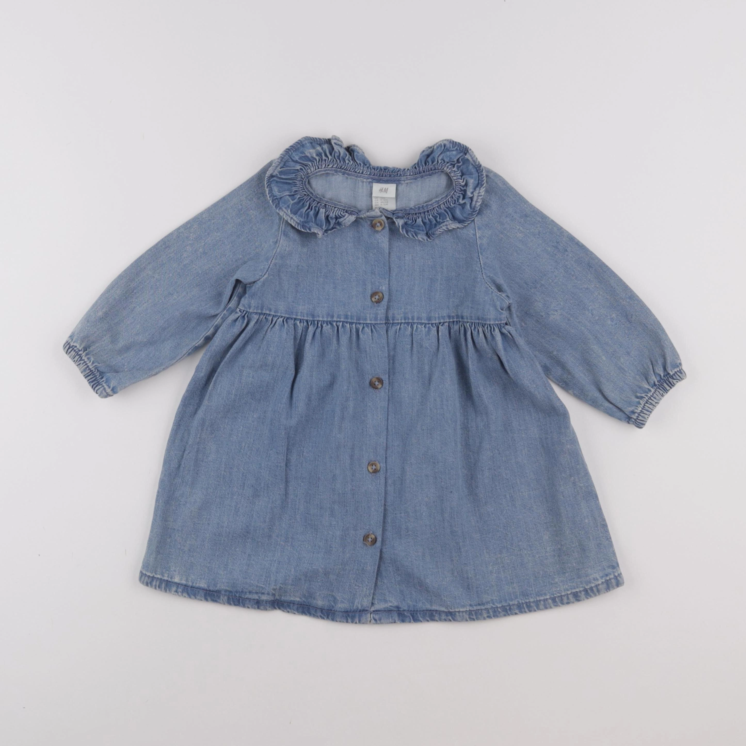 H&M - robe bleu - 9 mois