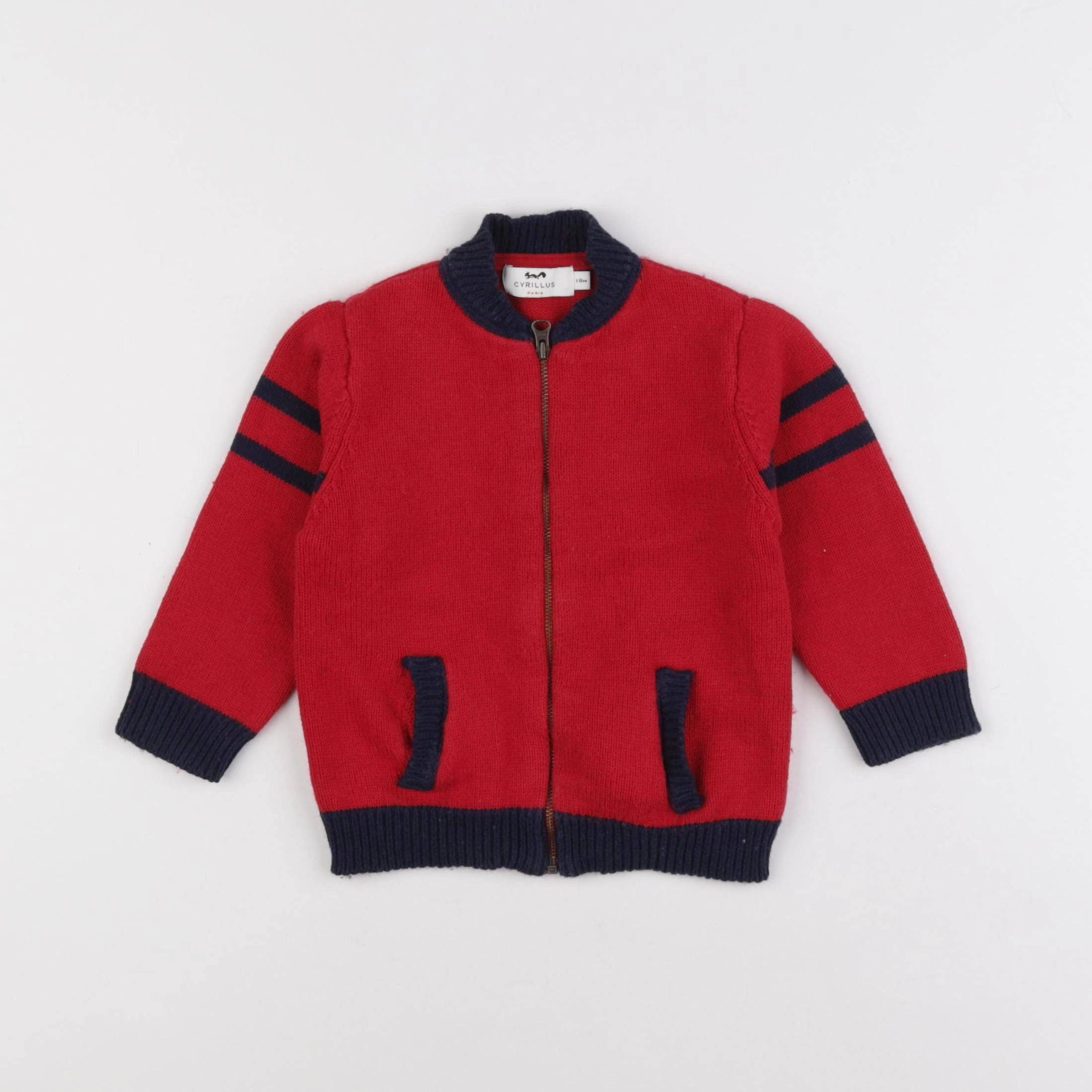 Cyrillus - gilet rouge - 18 mois