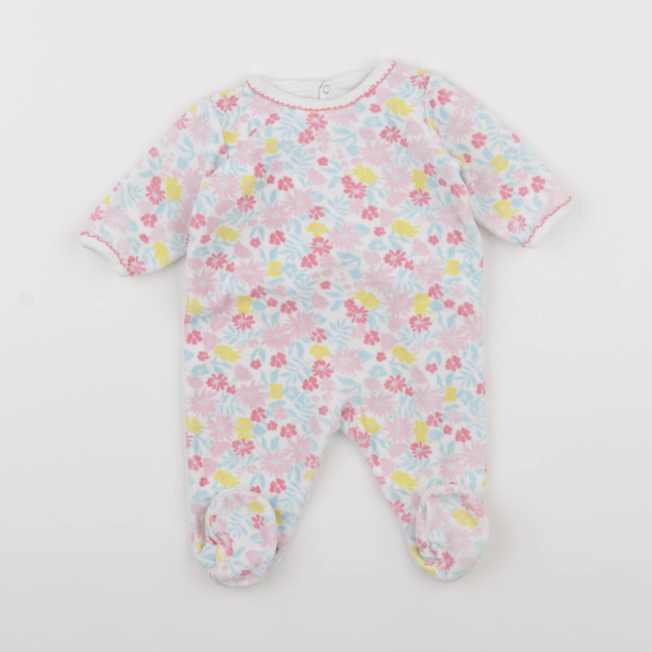 Petit Bateau - pyjama velours multicolore - 3 mois