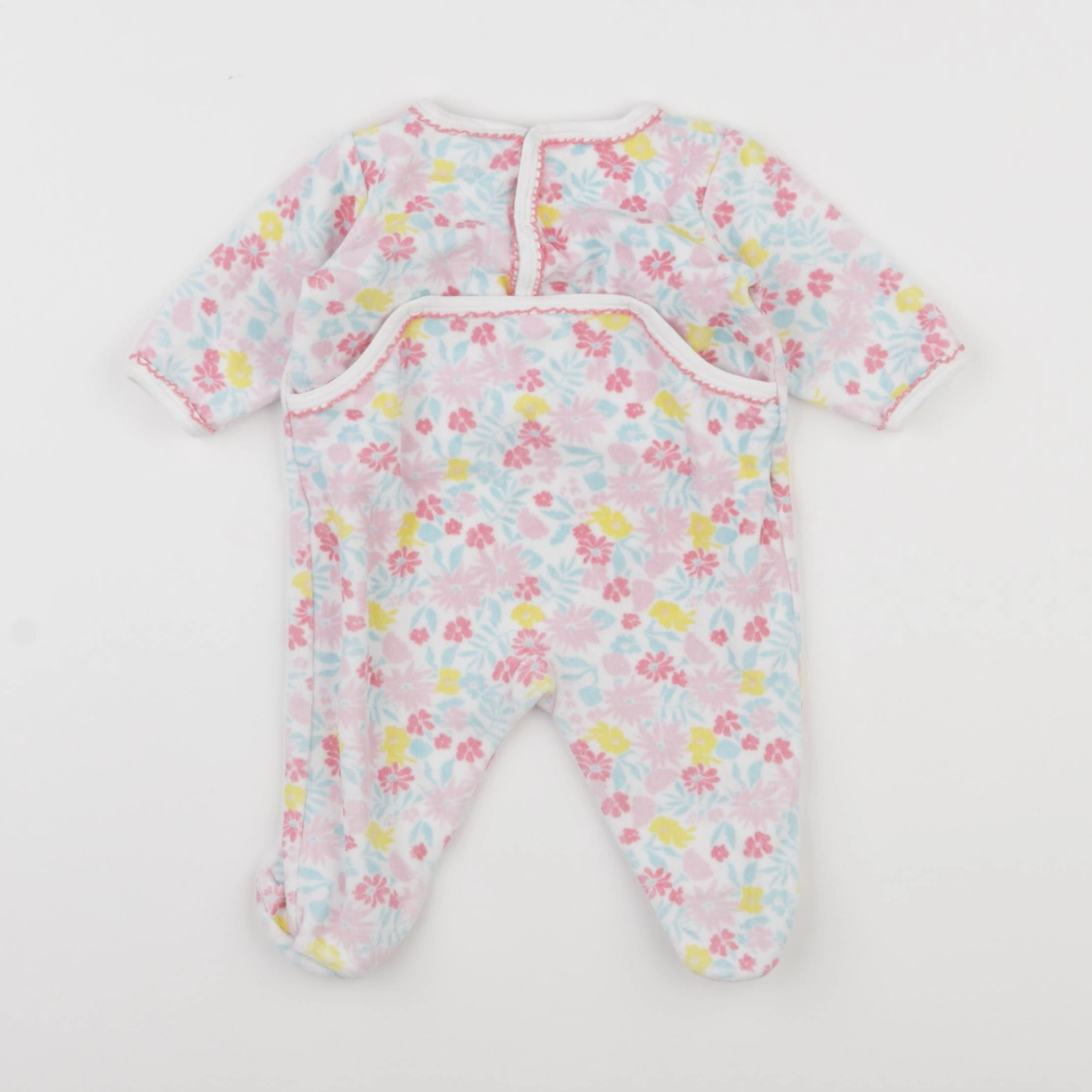 Petit Bateau - pyjama velours multicolore - 3 mois