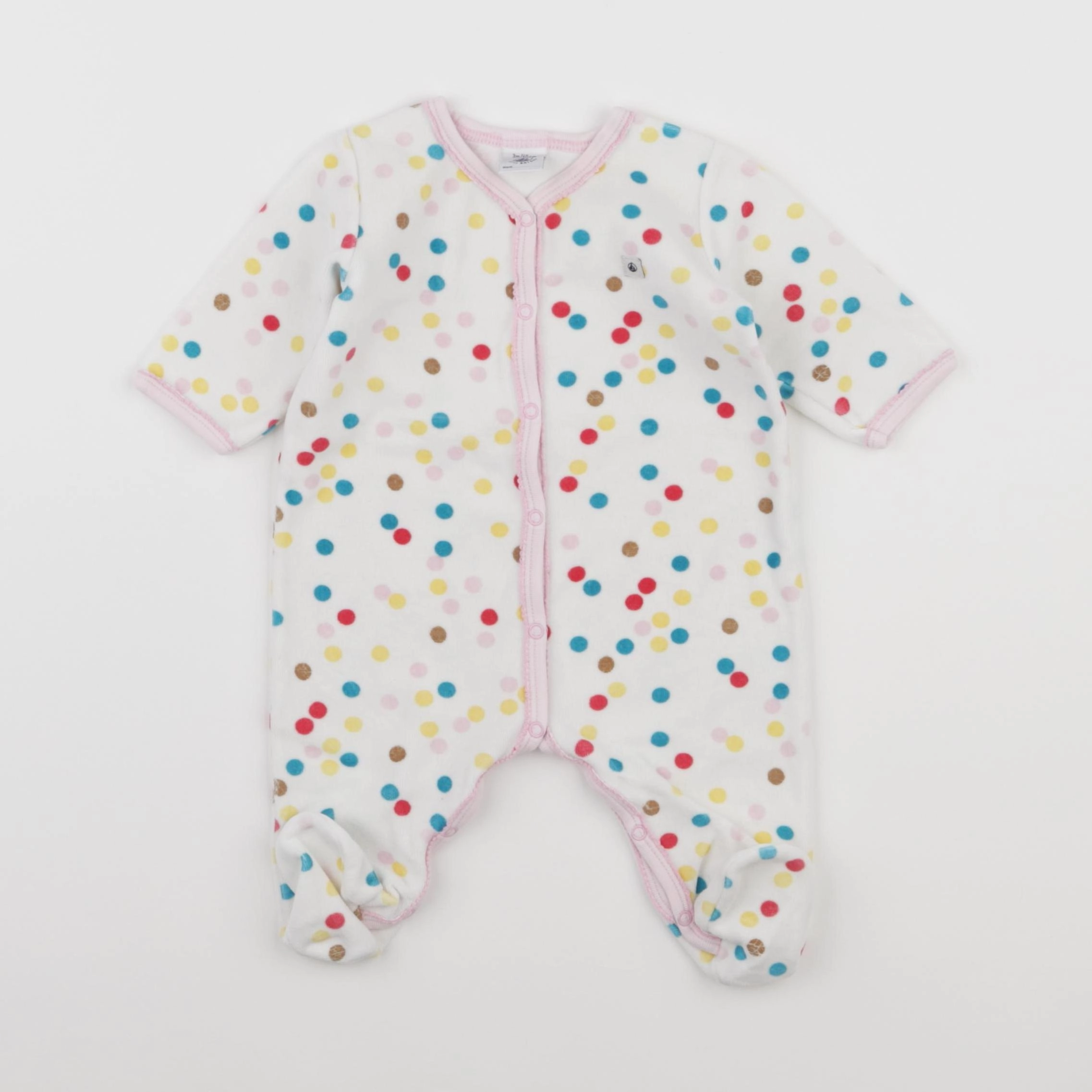 Petit Bateau - pyjama velours multicolore - 3 mois