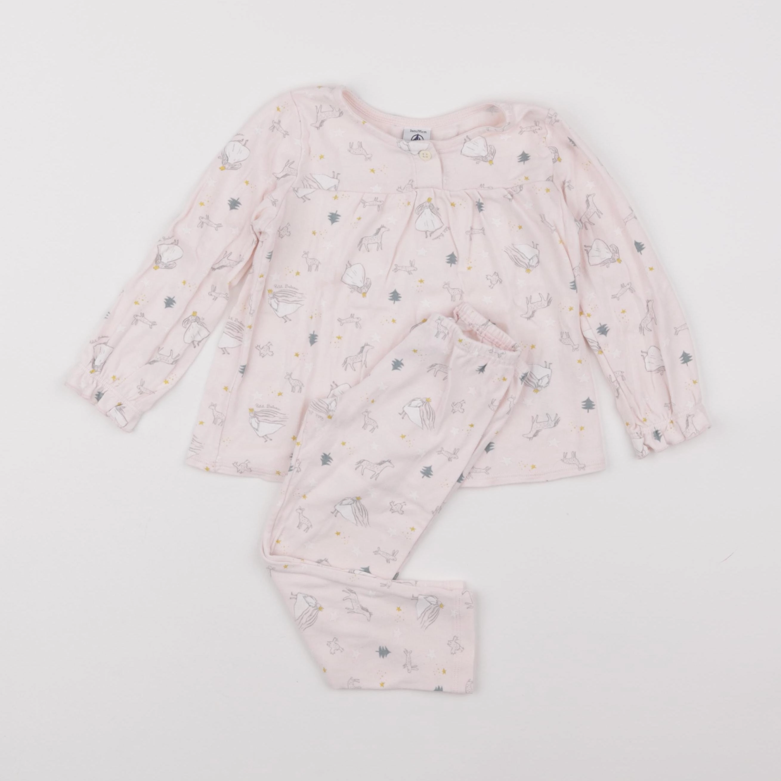Petit Bateau - pyjama coton rose - 3 ans