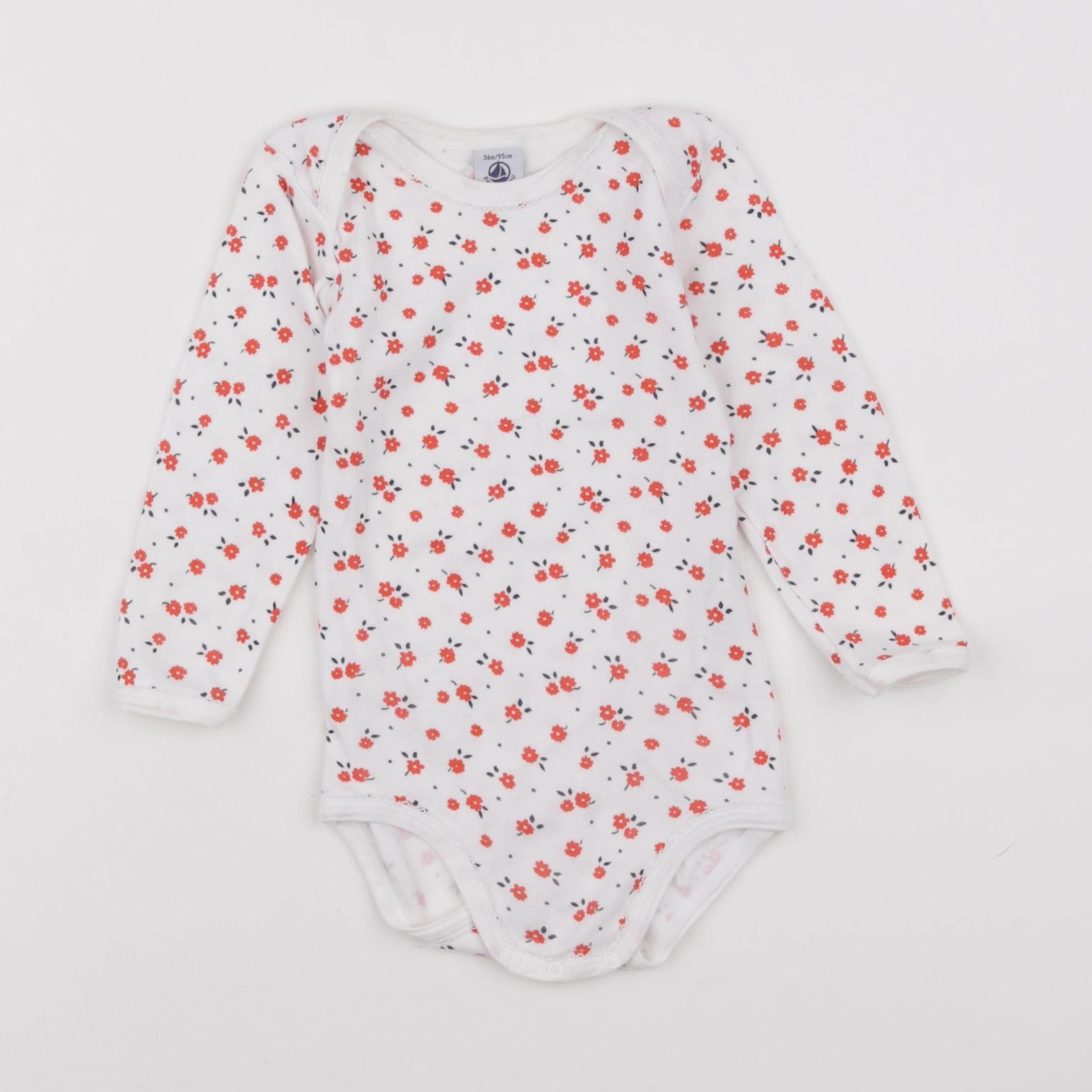 Petit Bateau - body rouge - 36 mois